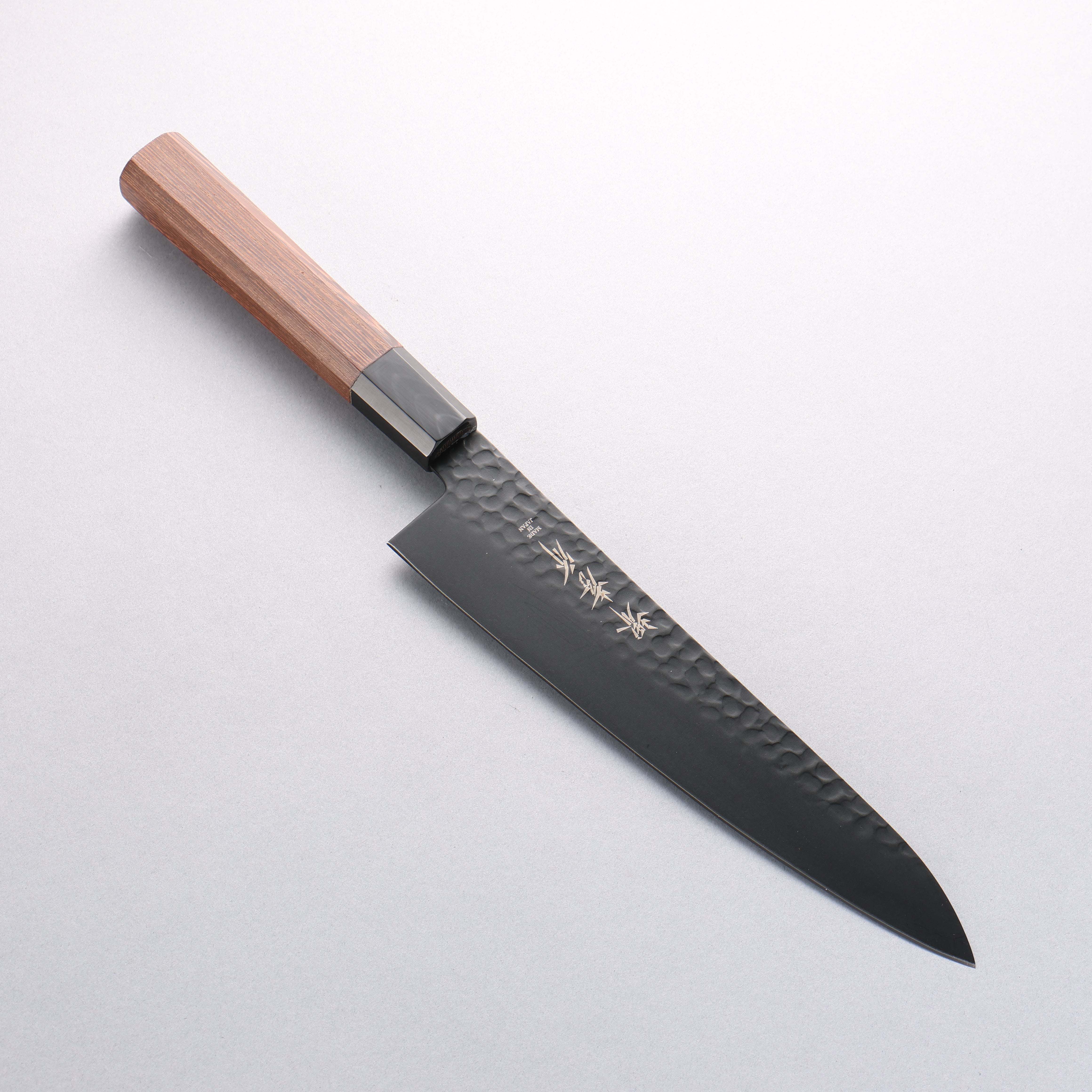 Sakai Takayuki Kurokage VG10 Hammered Teflon Coating Gyuto 210mm Wenge Handle - Japanny - Best Japanese Knife