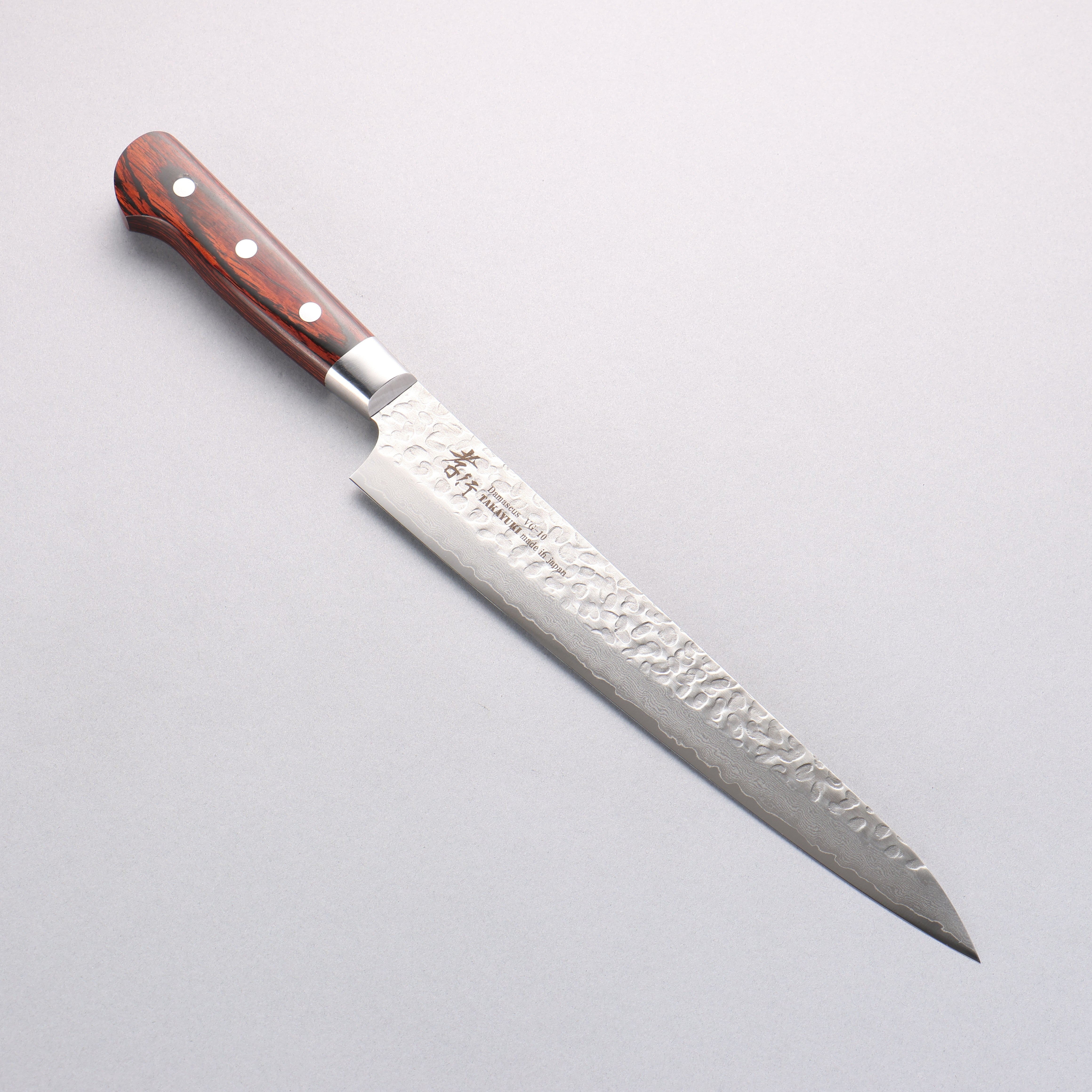 Sakai Takayuki VG10 33 Layer Damascus Sujihiki 240mm Mahogany Pakka wood Handle - Japanny - Best Japanese Knife