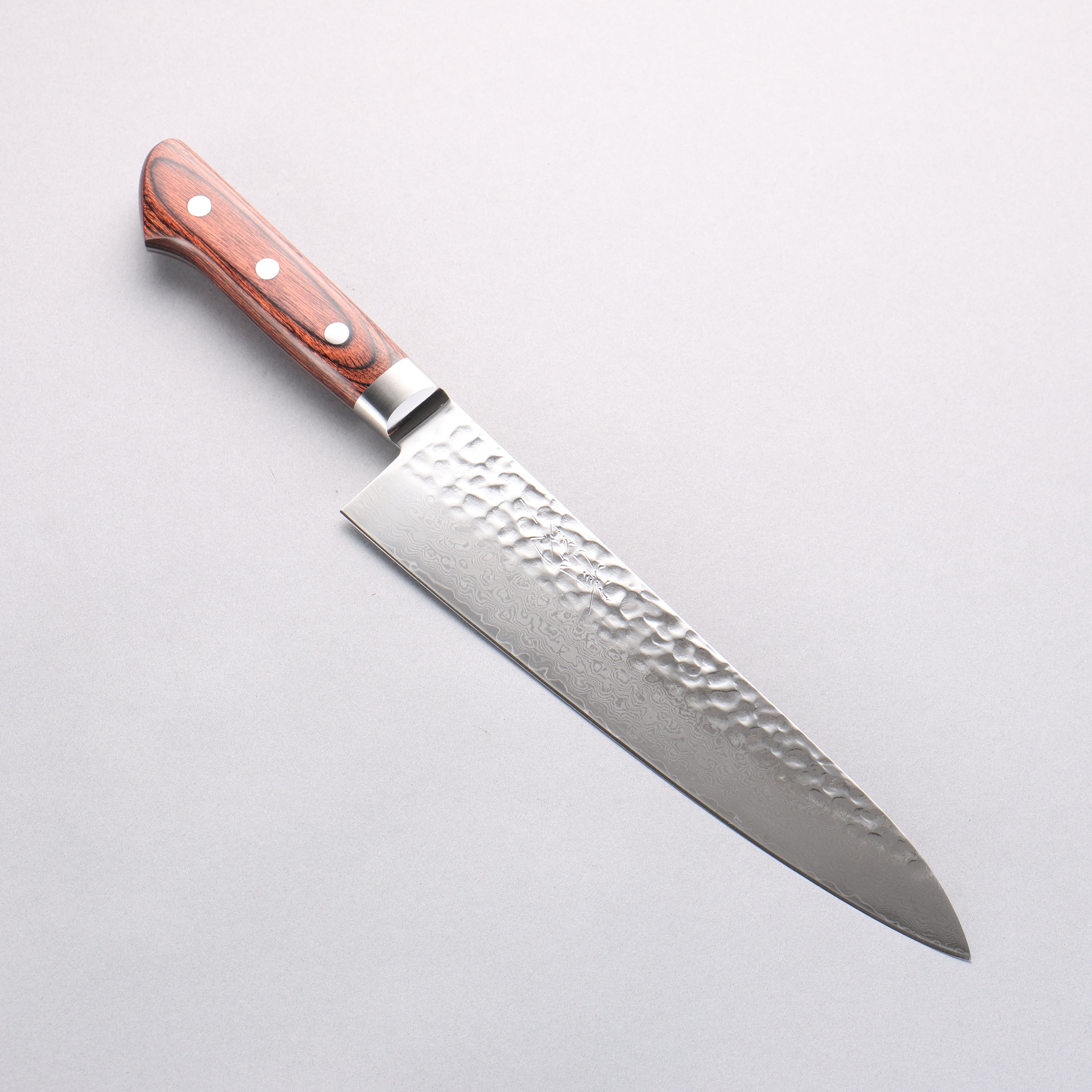 Seisuke VG10 33 Layer Hammered Damascus Gyuto 210mm Mahogany Handle - Japanny - Best Japanese Knife