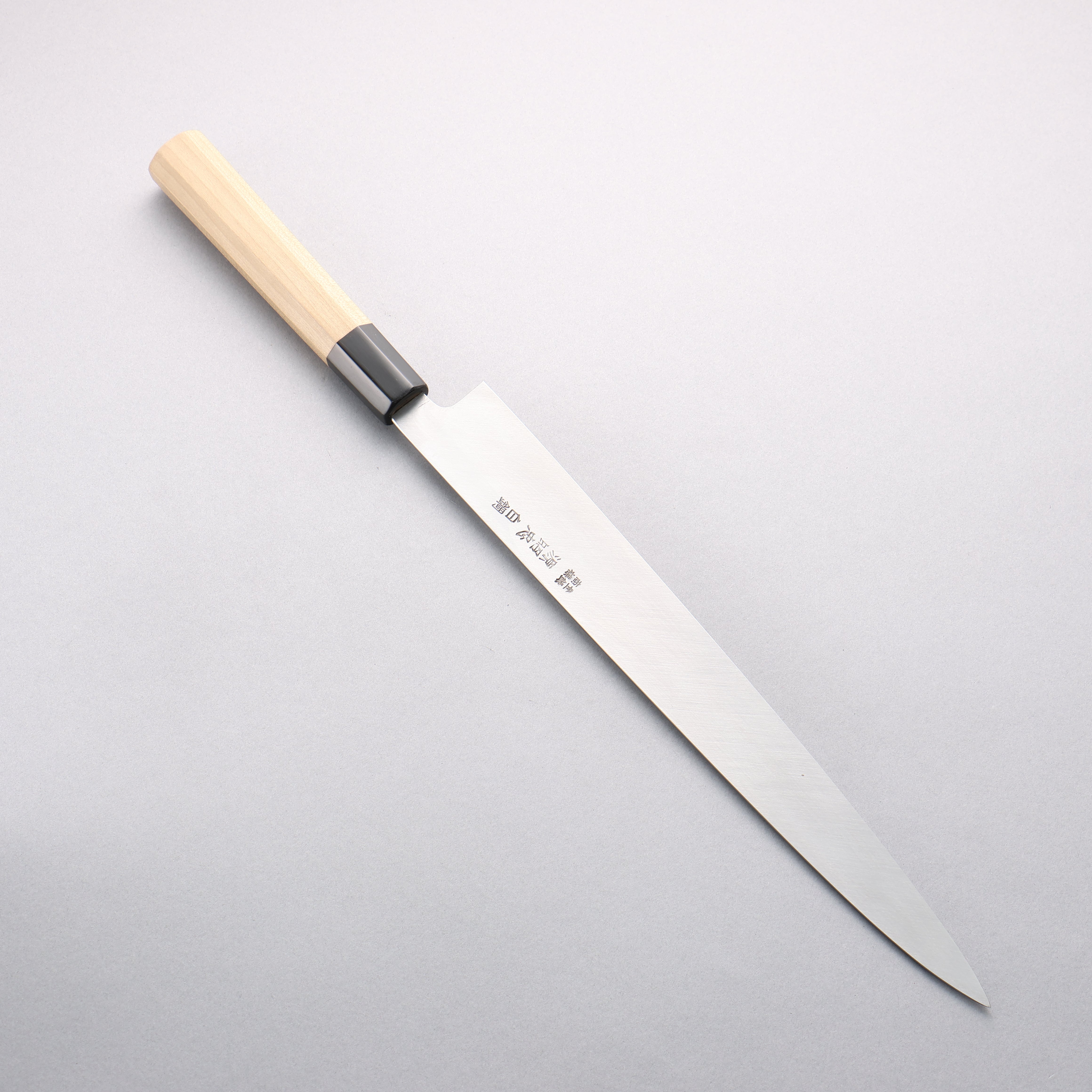Minamoto Akitada White Steel No.2 Yanagiba 300mm Magnolia (Ferrule: Water Buffalo Horn) Handle - Japanny - Best Japanese Knife