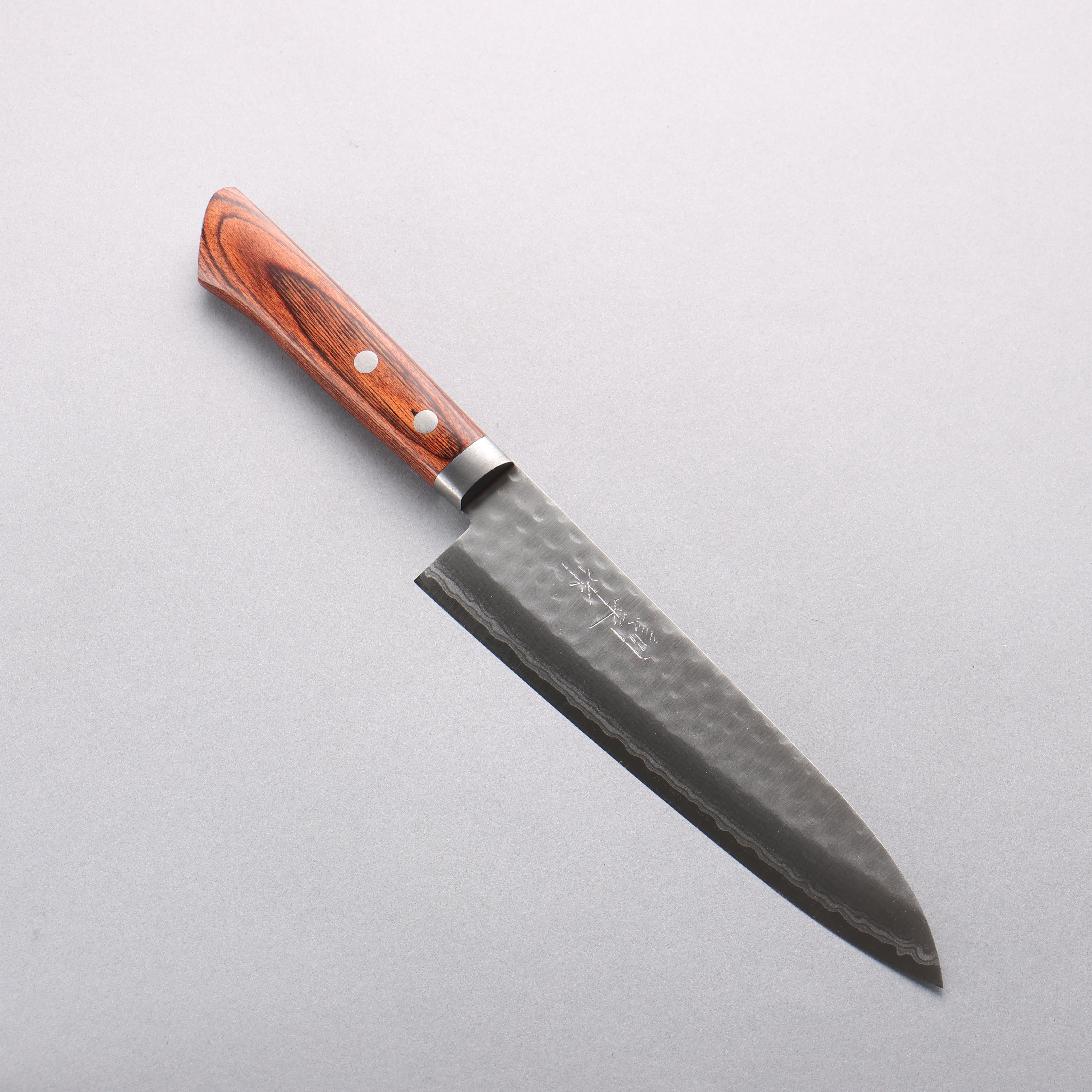 Kunihira Kokuryu VG10 Hammered Damascus Gyuto 180mm Mahogany Handle - Japanny - Best Japanese Knife