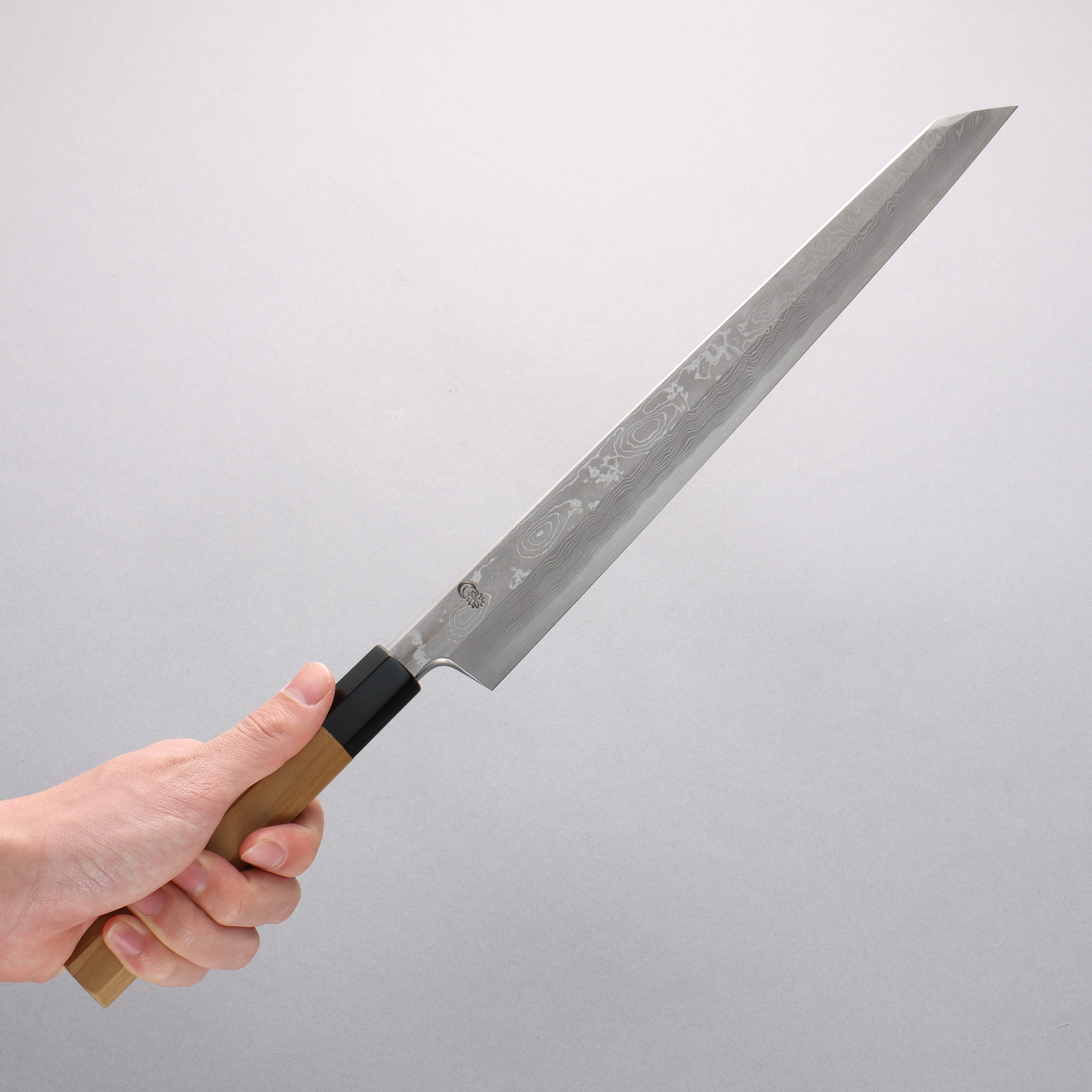 Kikuzuki Blue Steel No.1 Damascus Kiritsuke Yanagiba 300mm Magnolia Handle - Japanny - Best Japanese Knife