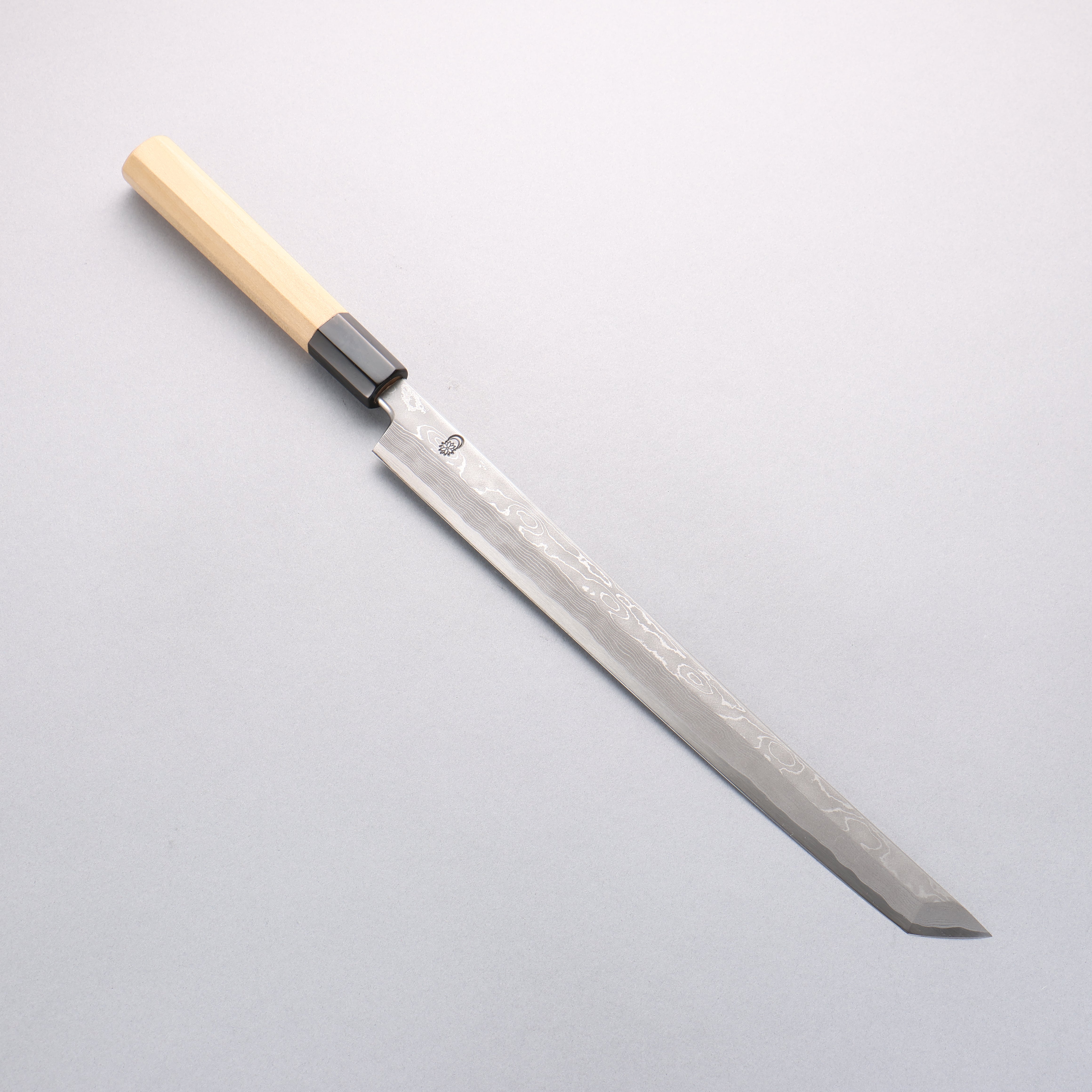 Kikuzuki Blue Steel No.1 Damascus Sakimaru Takohiki 300mm Magnolia Handle - Japanny - Best Japanese Knife