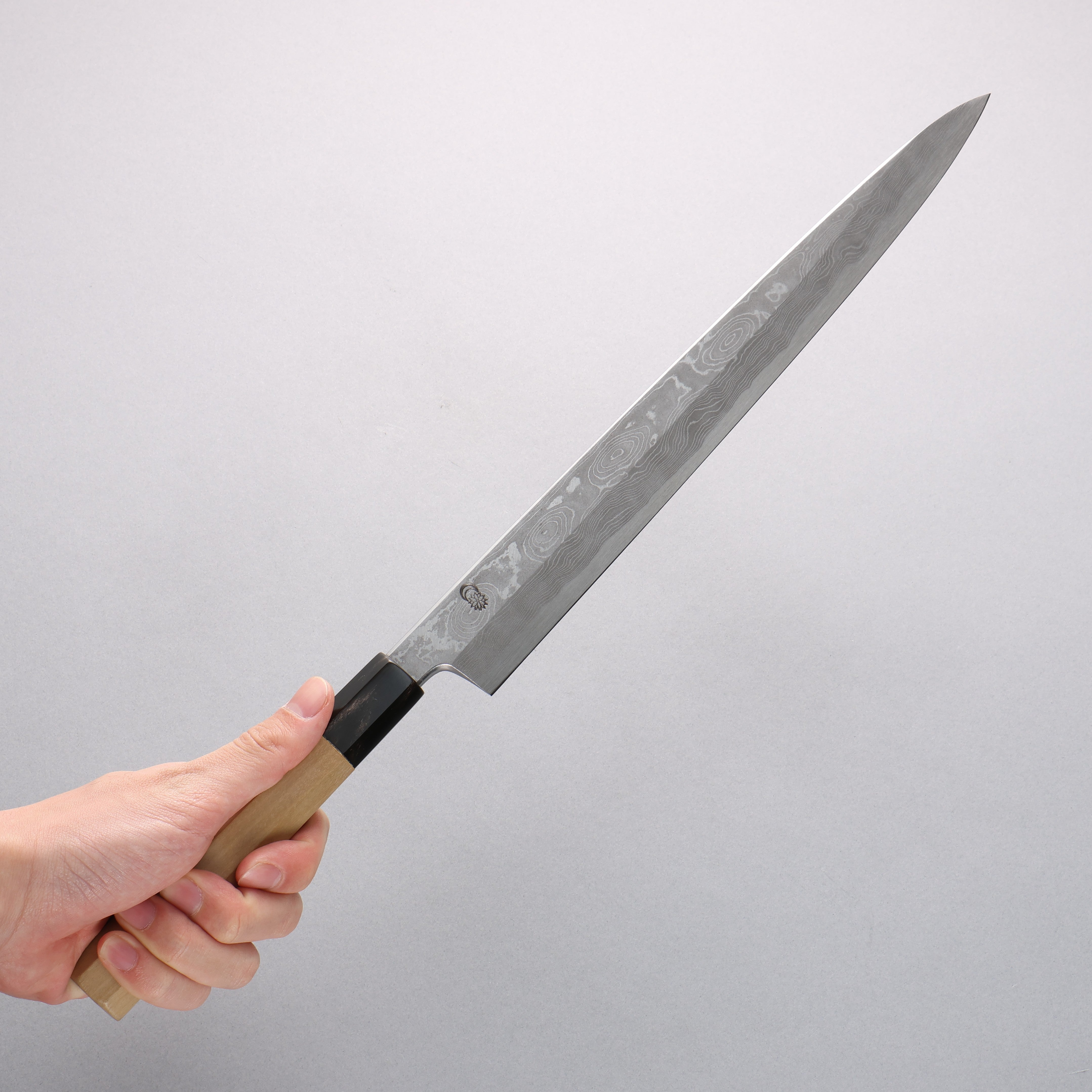 Kikuzuki Blue Steel No.1 Damascus Yanagiba 300mm Magnolia Handle - Japanny - Best Japanese Knife