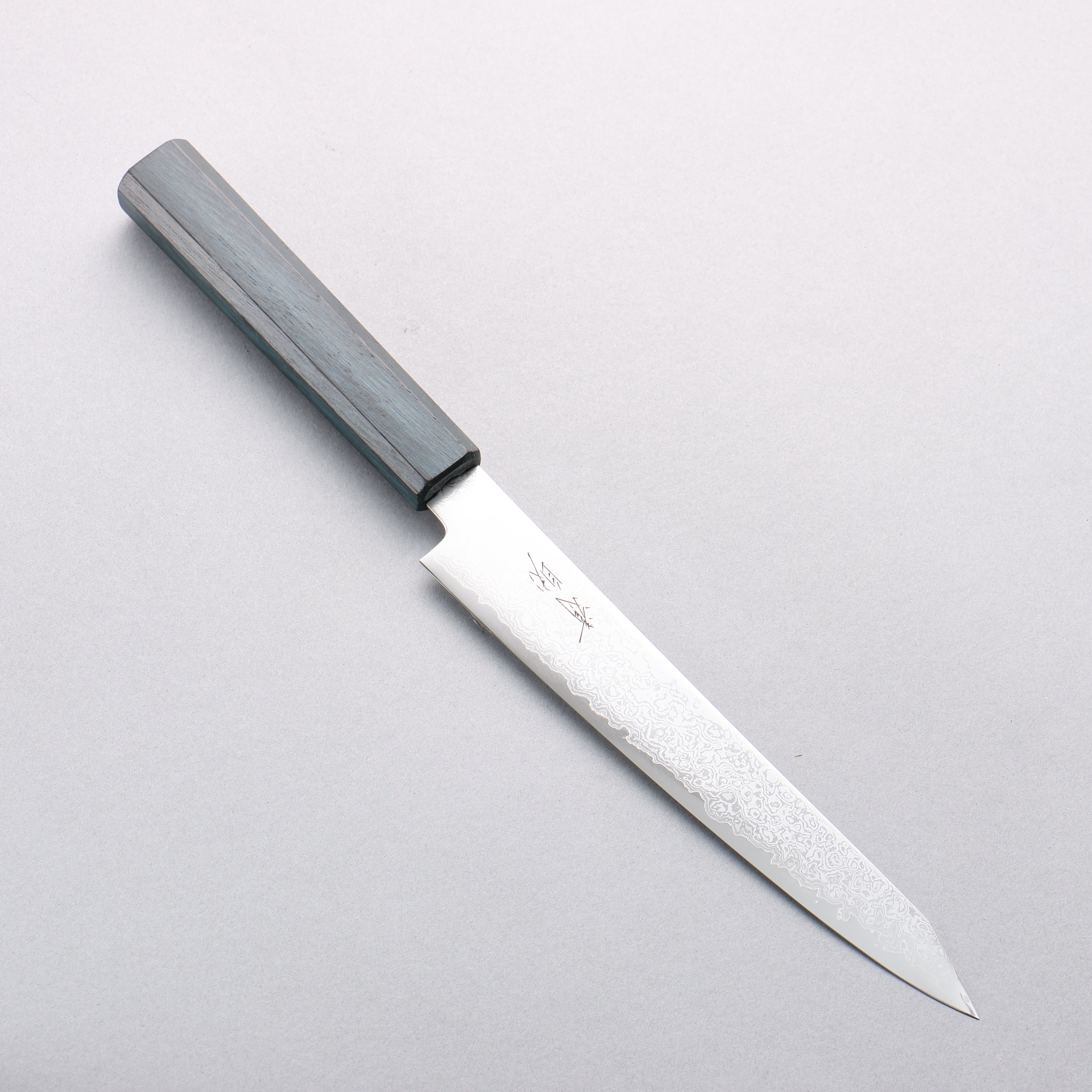 Seisuke VG10 Damascus Kiritsuke Petty-Utility 180mm Oak (Indigo Dyed) Handle - Japanny - Best Japanese Knife