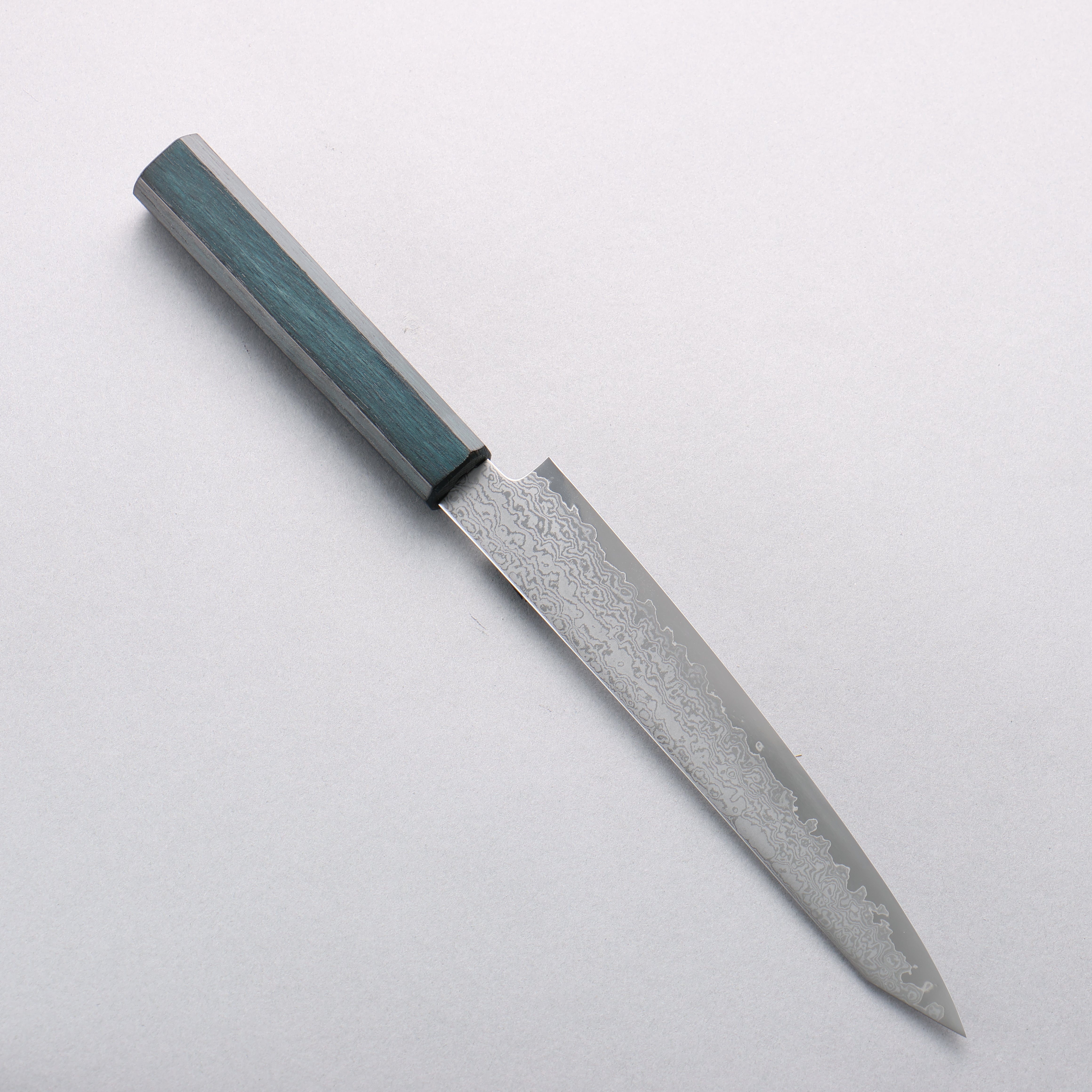 Seisuke VG10 Damascus Kiritsuke Petty-Utility 180mm Oak (Indigo Dyed) Handle - Japanny - Best Japanese Knife