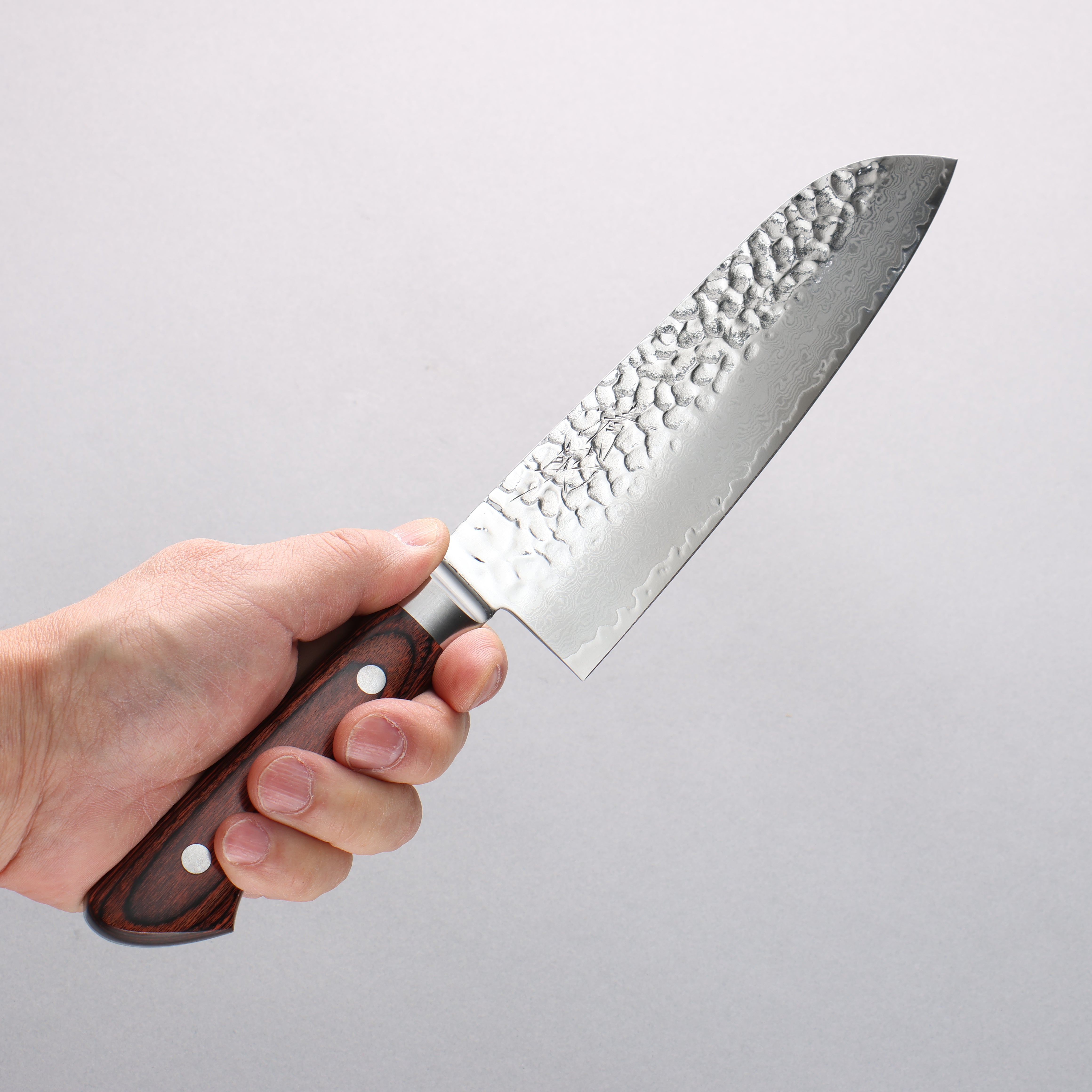 Seisuke VG10 33 Layer Damascus Santoku 170mm Brown Pakka wood Handle with Sheath - Japanny - Best Japanese Knife