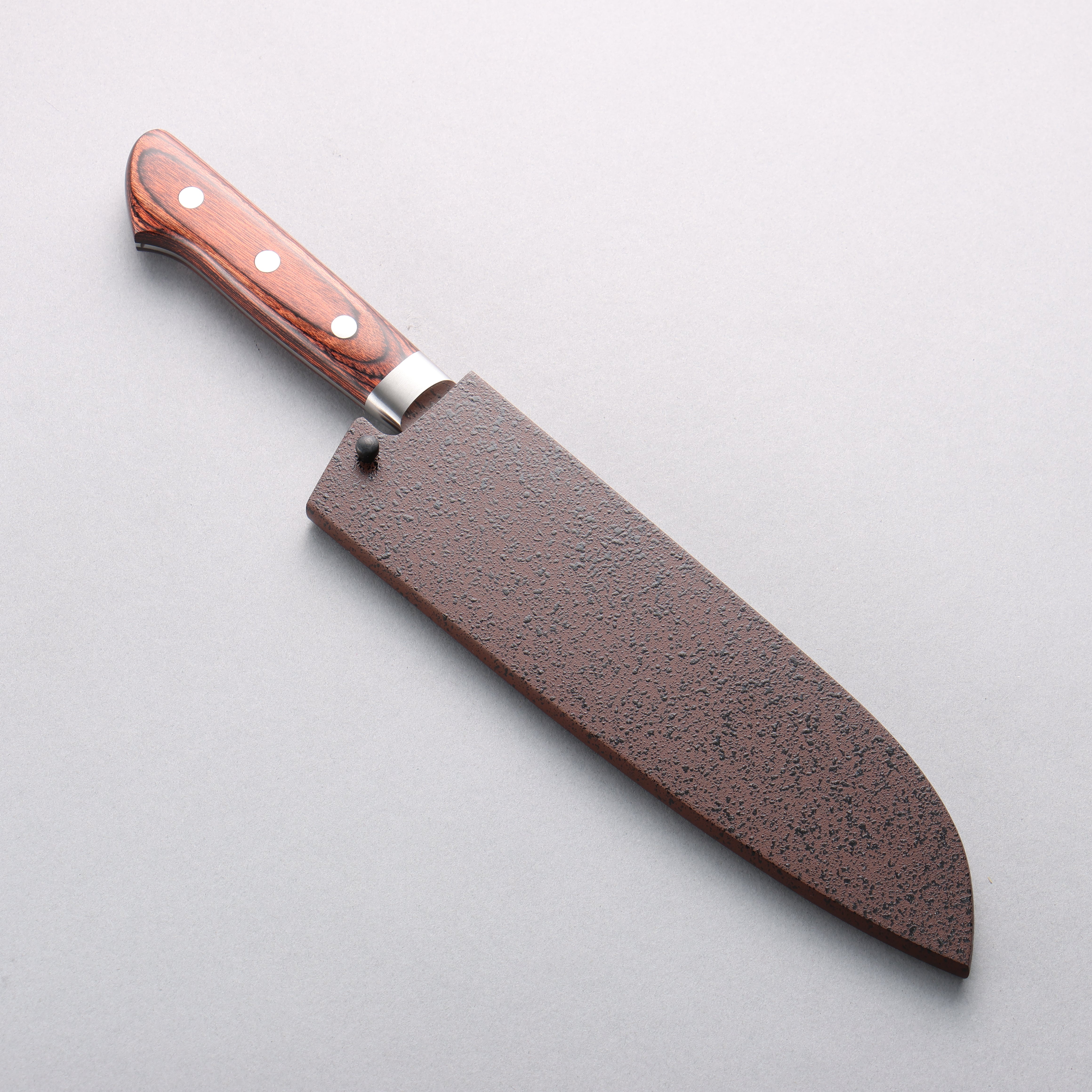 Seisuke VG10 33 Layer Damascus Santoku 170mm Brown Pakka wood Handle with Sheath - Japanny - Best Japanese Knife