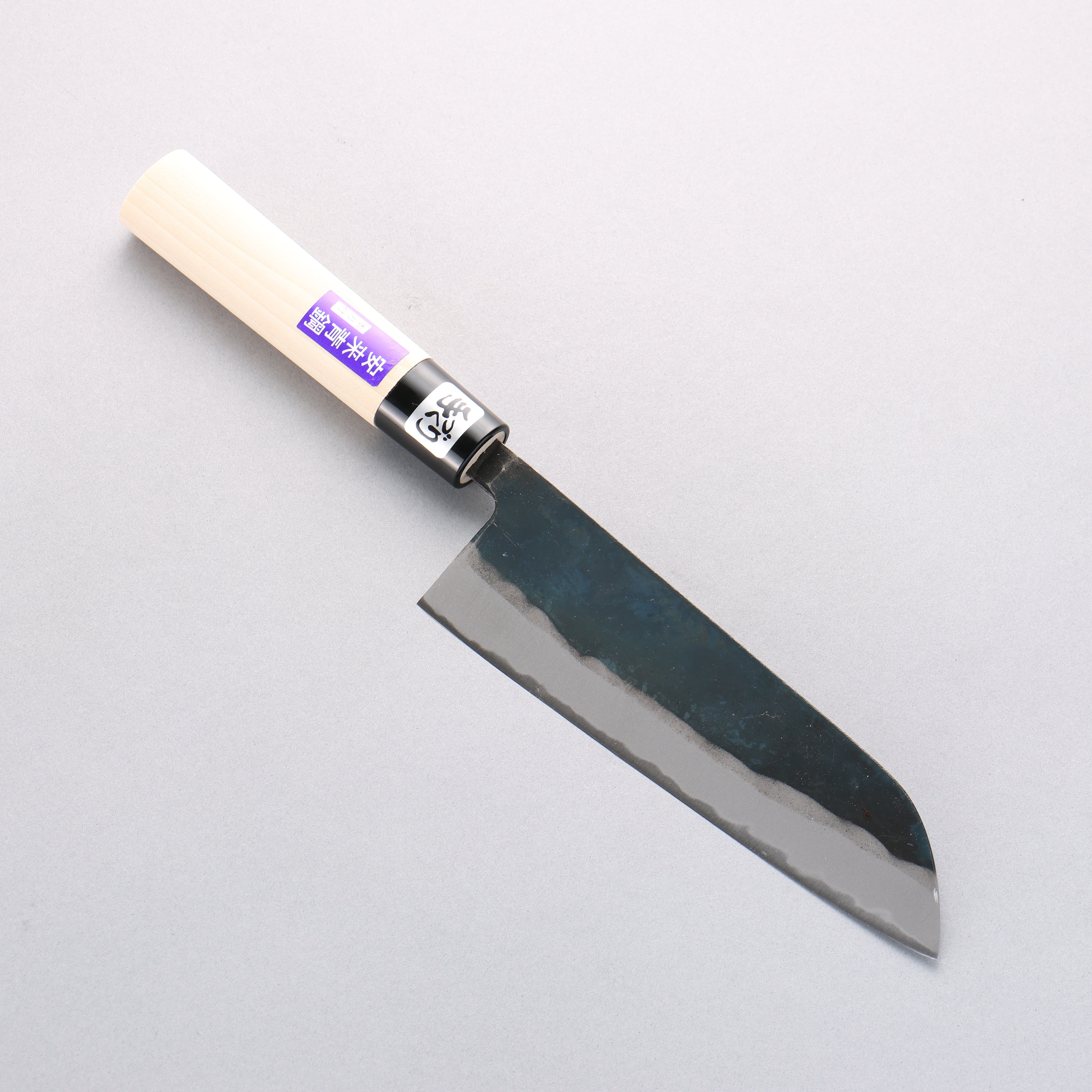 Kanetsune Blue Steel No.2 Kurouchi Santoku 165mm Magnolia Handle - Japanny - Best Japanese Knife