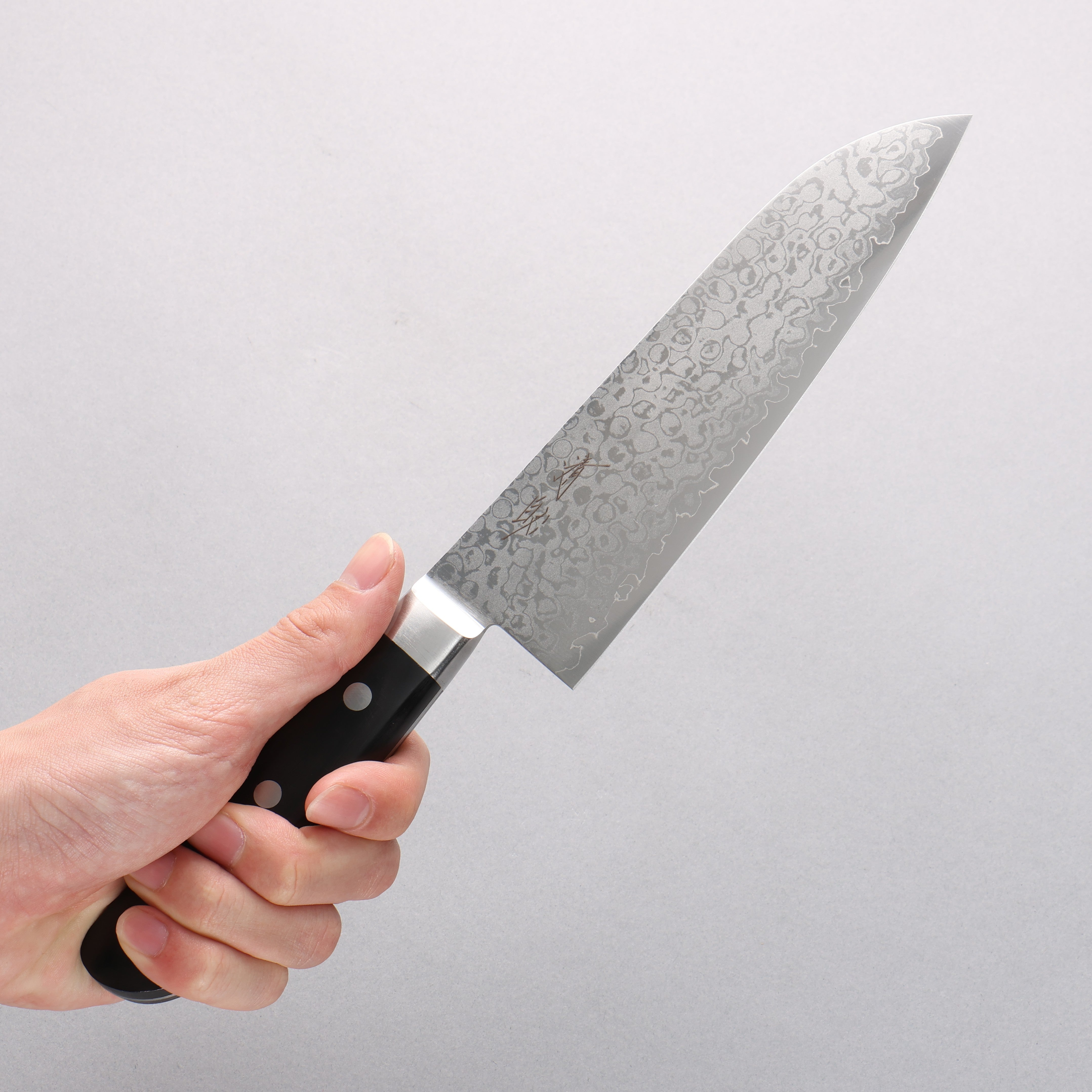 Seisuke VG10 8 Layer Damascus Migaki Finished Santoku 165mm Black Pakka wood Handle - Japanny - Best Japanese Knife