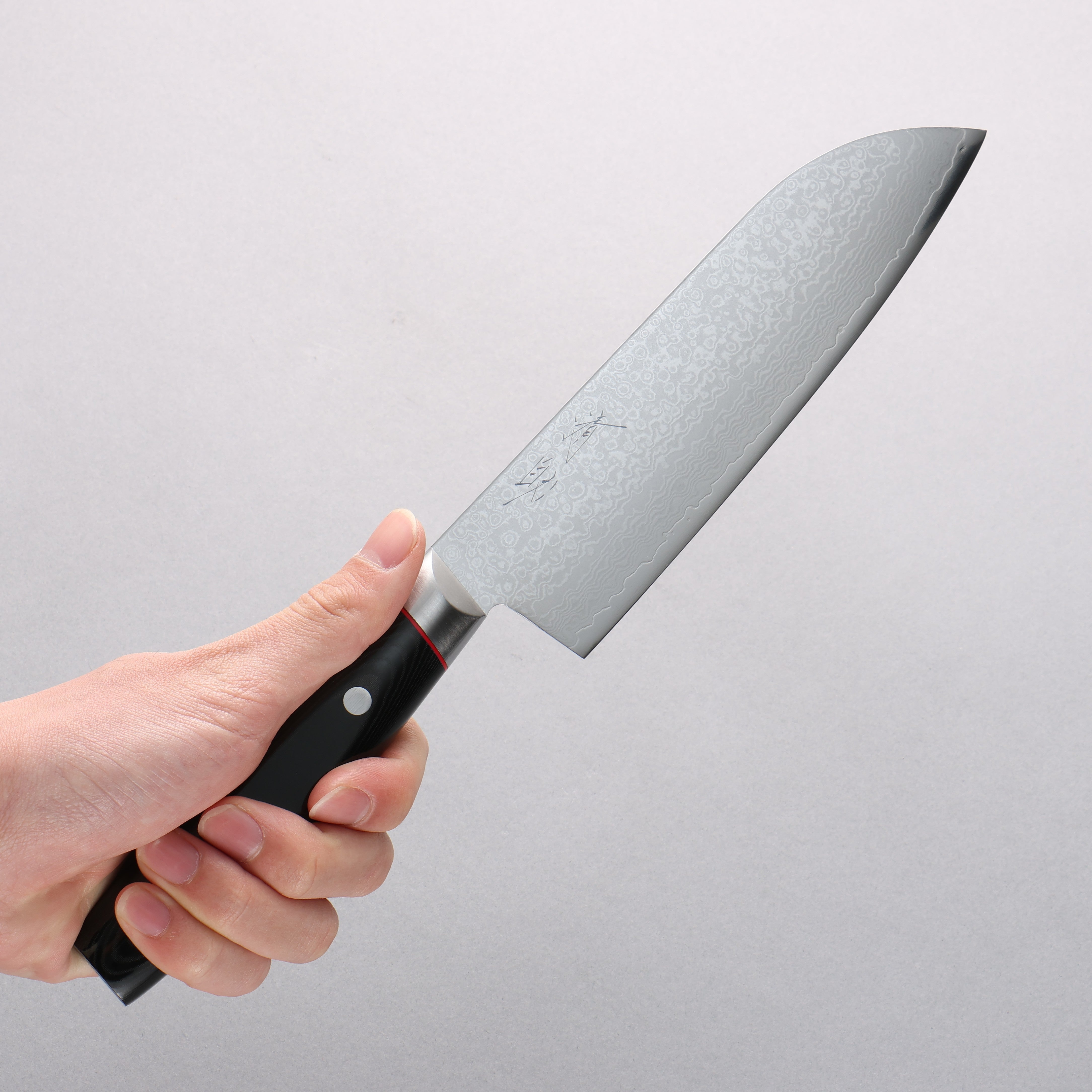 Seisuke Saiun VG10 Damascus Santoku 170mm Black Micarta Handle - Japanny - Best Japanese Knife