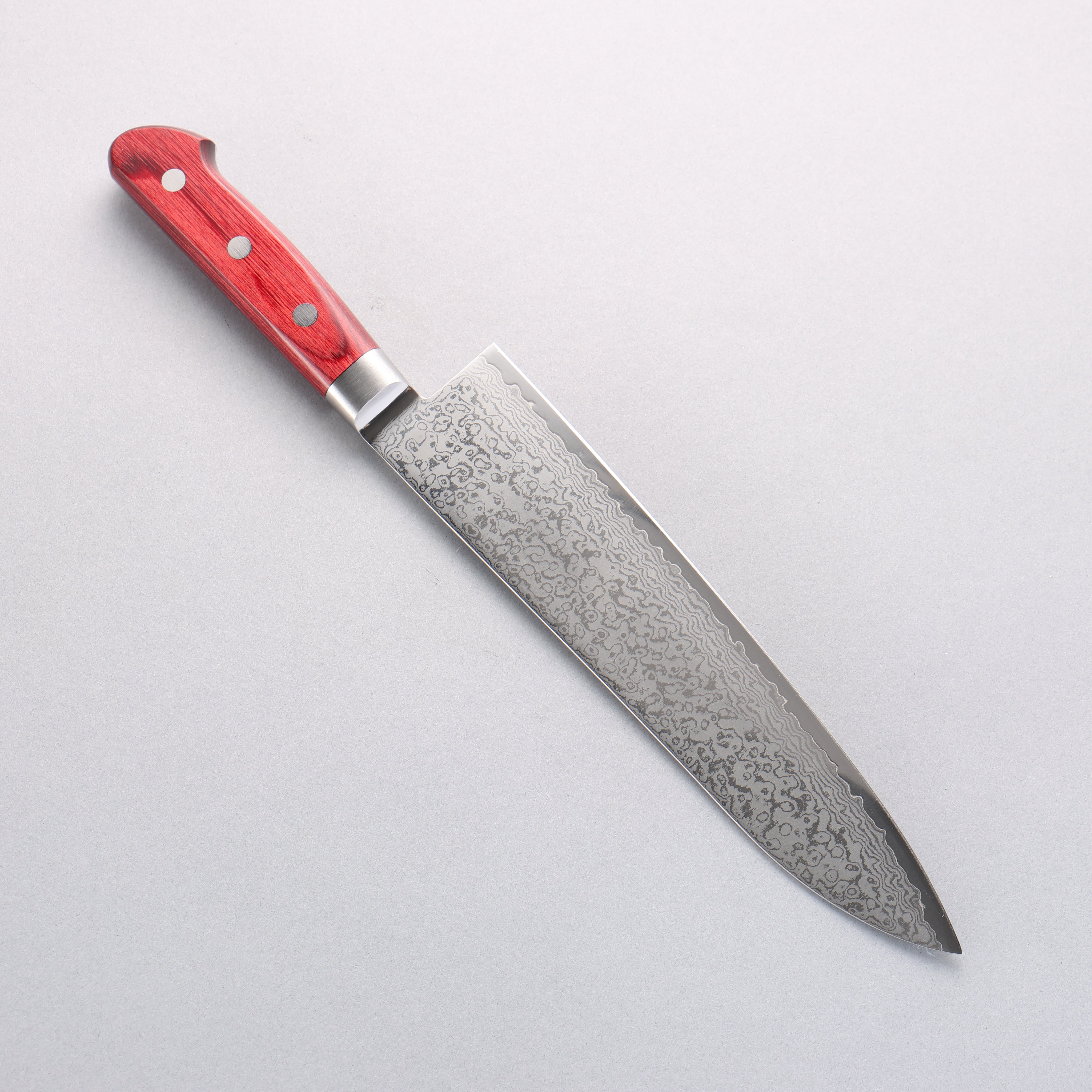 Seisuke VG10 33 Layer Mirrored Finish Damascus Gyuto 210mm Red Pakka wood Handle - Japanny - Best Japanese Knife