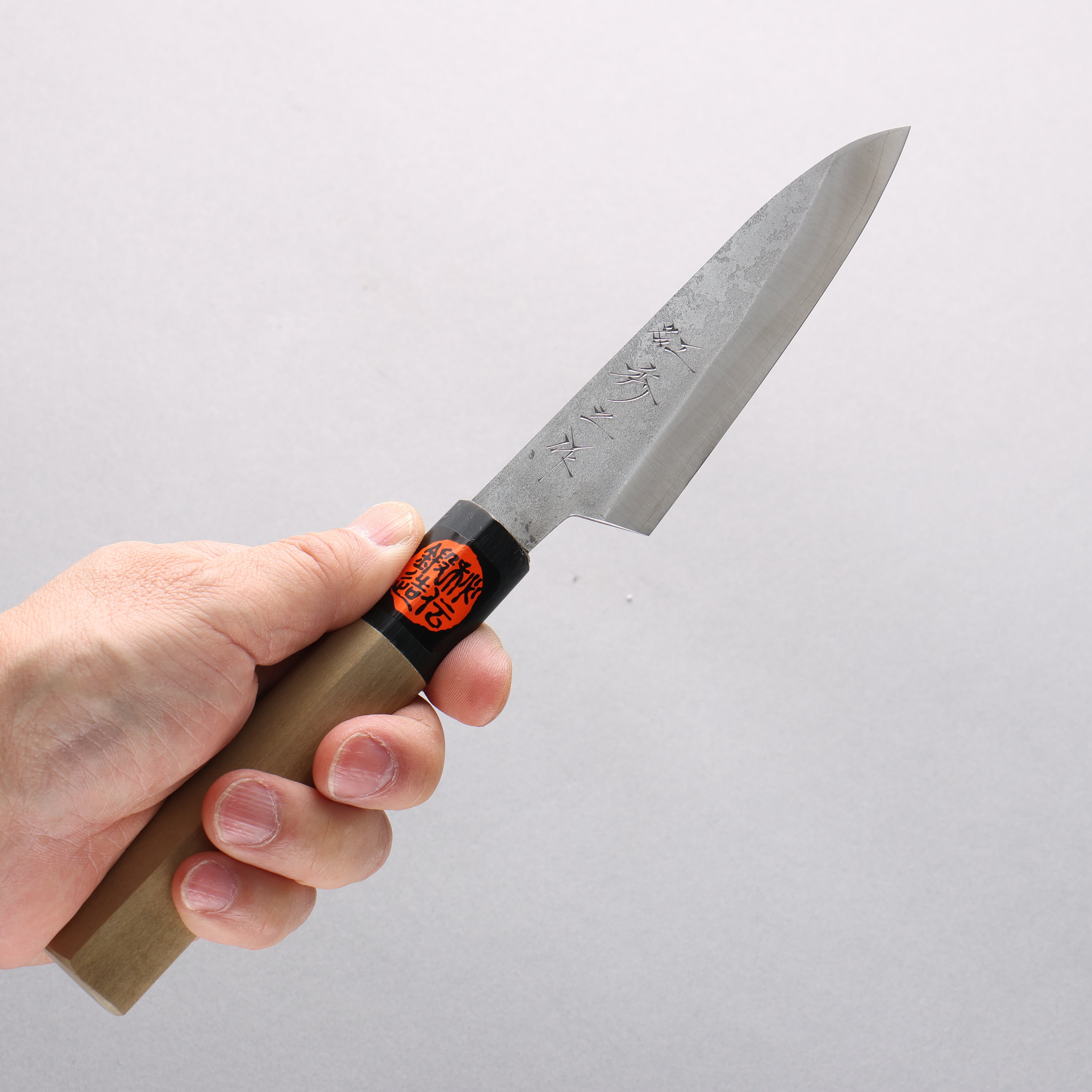 Shigeki Tanaka Silver Steel No.3 Nashiji Petty-Utility 120mm Magnolia (Ferrule: Water Buffalo Horn) Handle - Japanny - Best Japanese Knife