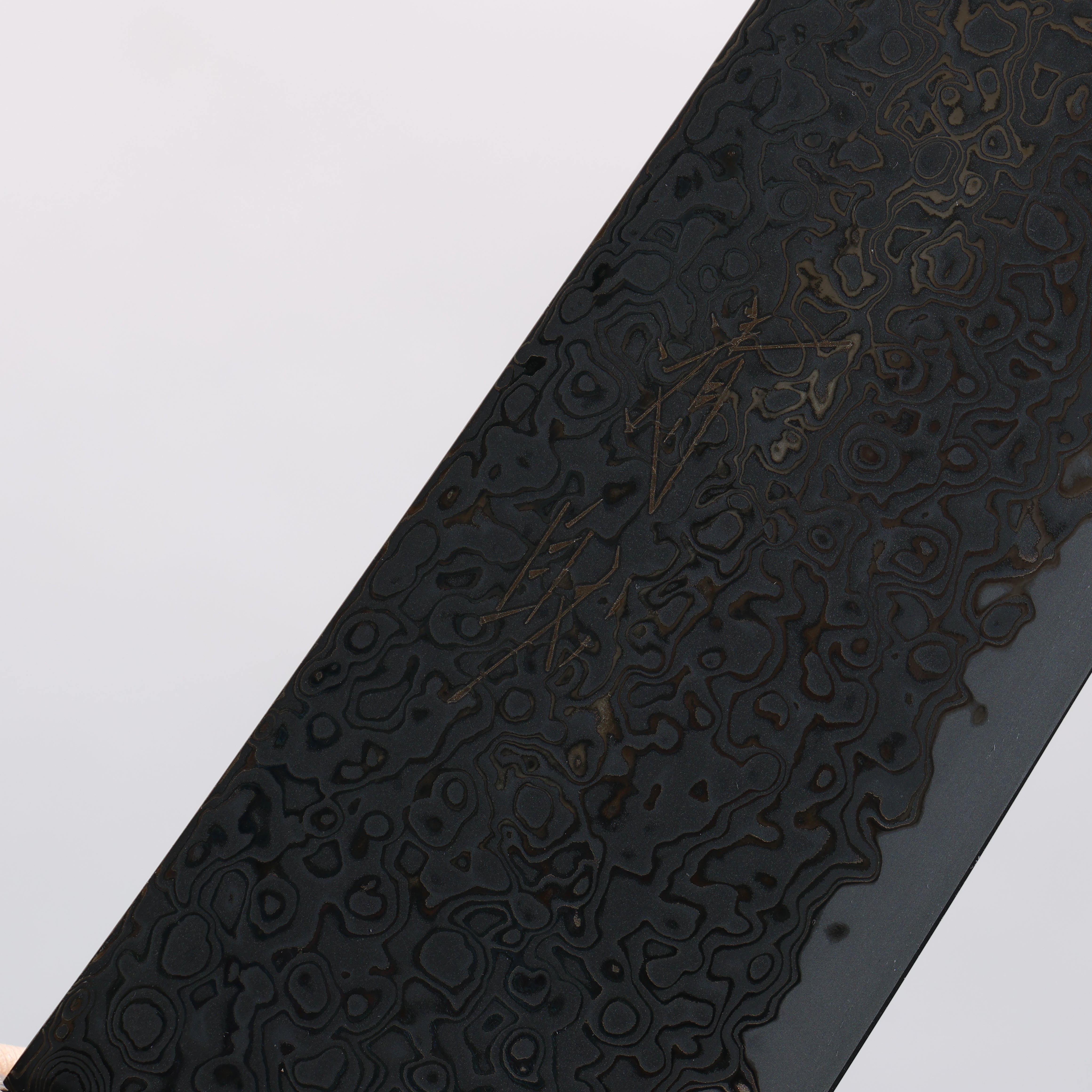 Seisuke SG2 Black Damascus Migaki Finished Gyuto 210mm Ebony Wood Handle - Japanny - Best Japanese Knife