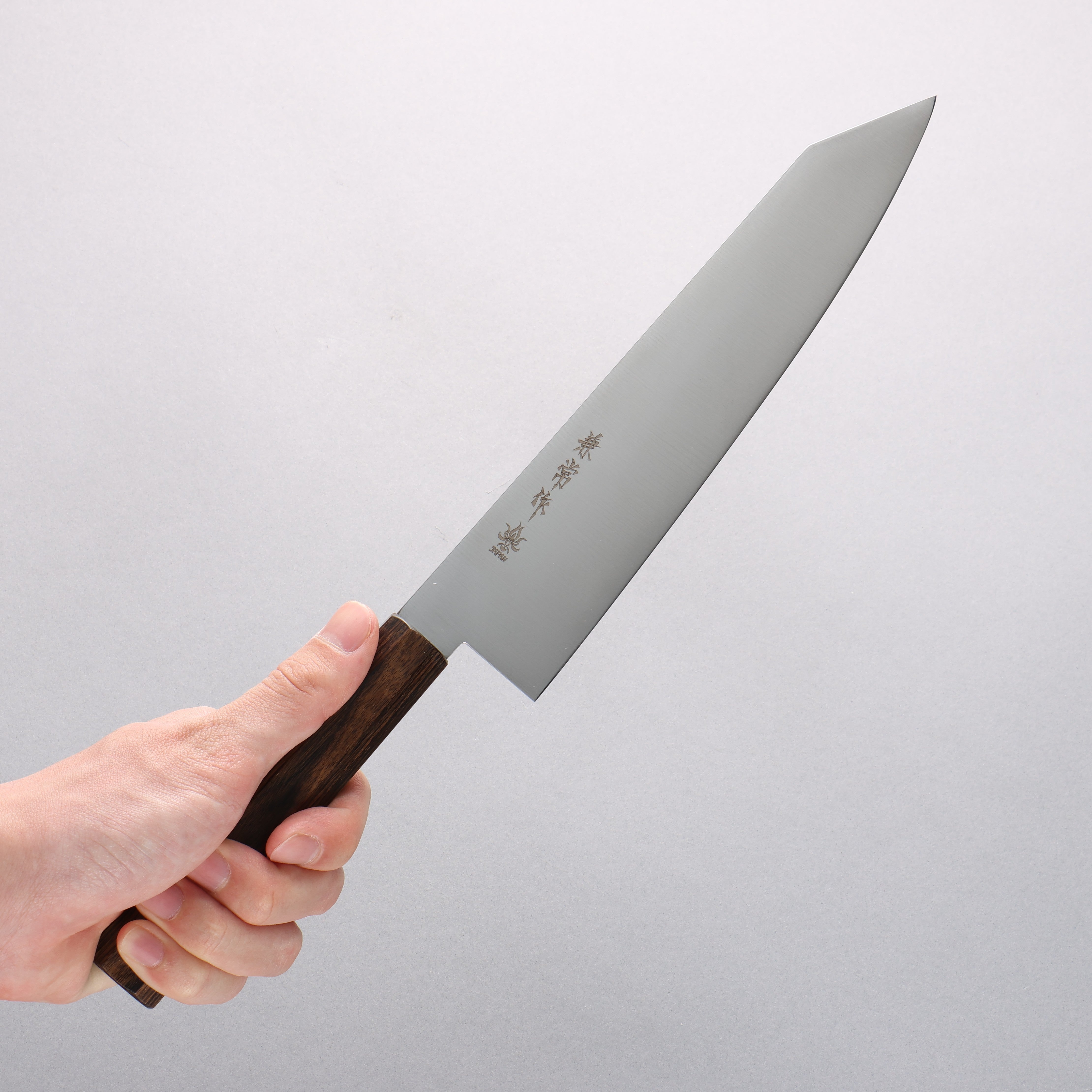 Kanetsune Ichizu VG10 Kiritsuke Gyuto 210mm Brown Pakka wood Handle - Japanny - Best Japanese Knife