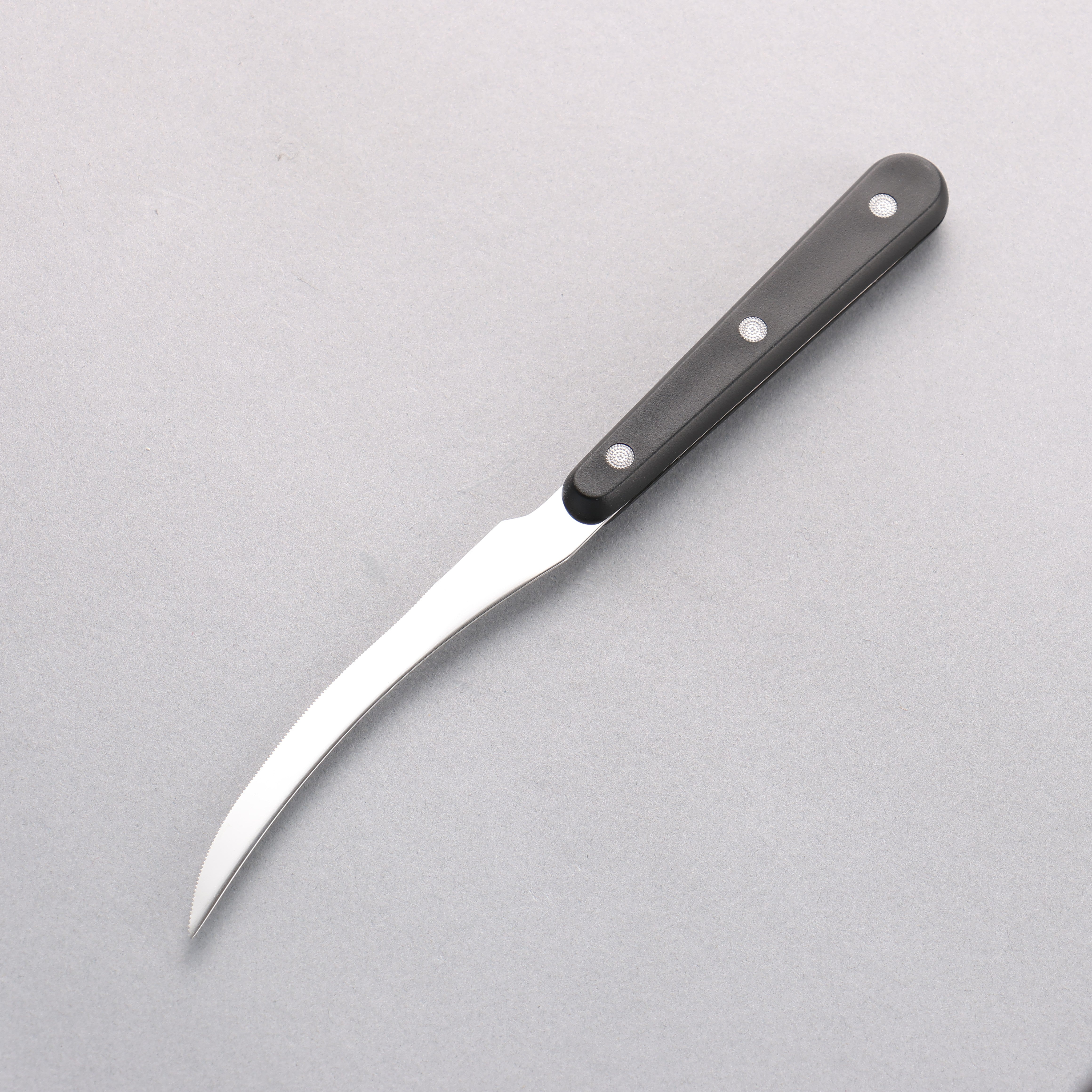 Kanetsune Stainless Steel Tomato Slicer 110mm Black Plastic Handle - Japanny - Best Japanese Knife