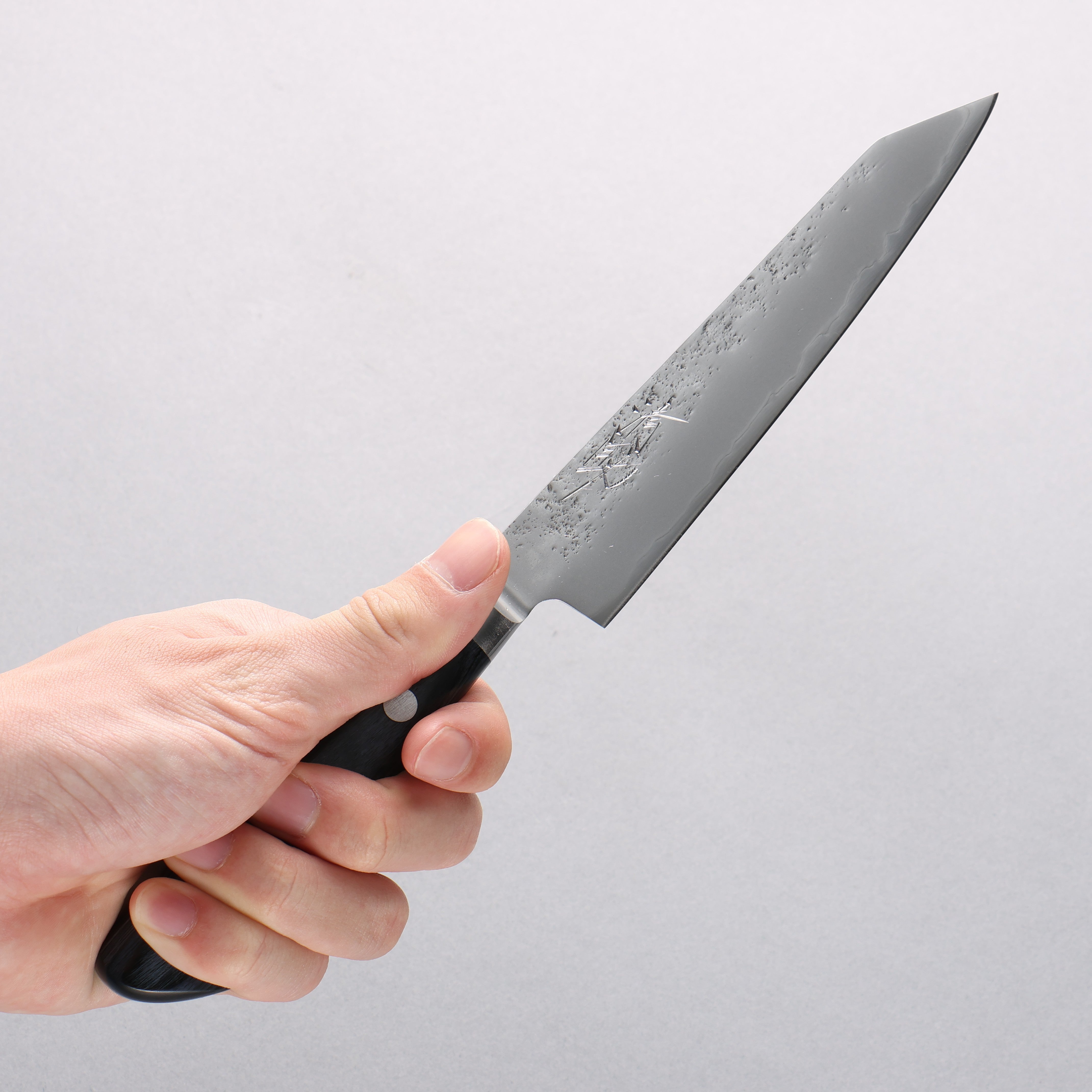 Seisuke Blue Steel No.2 Nashiji Japanese Kiritsuke Santoku & Kiritsuke Petty Navy blue Pakka wood Handle - Japanny - Best Japanese Knife