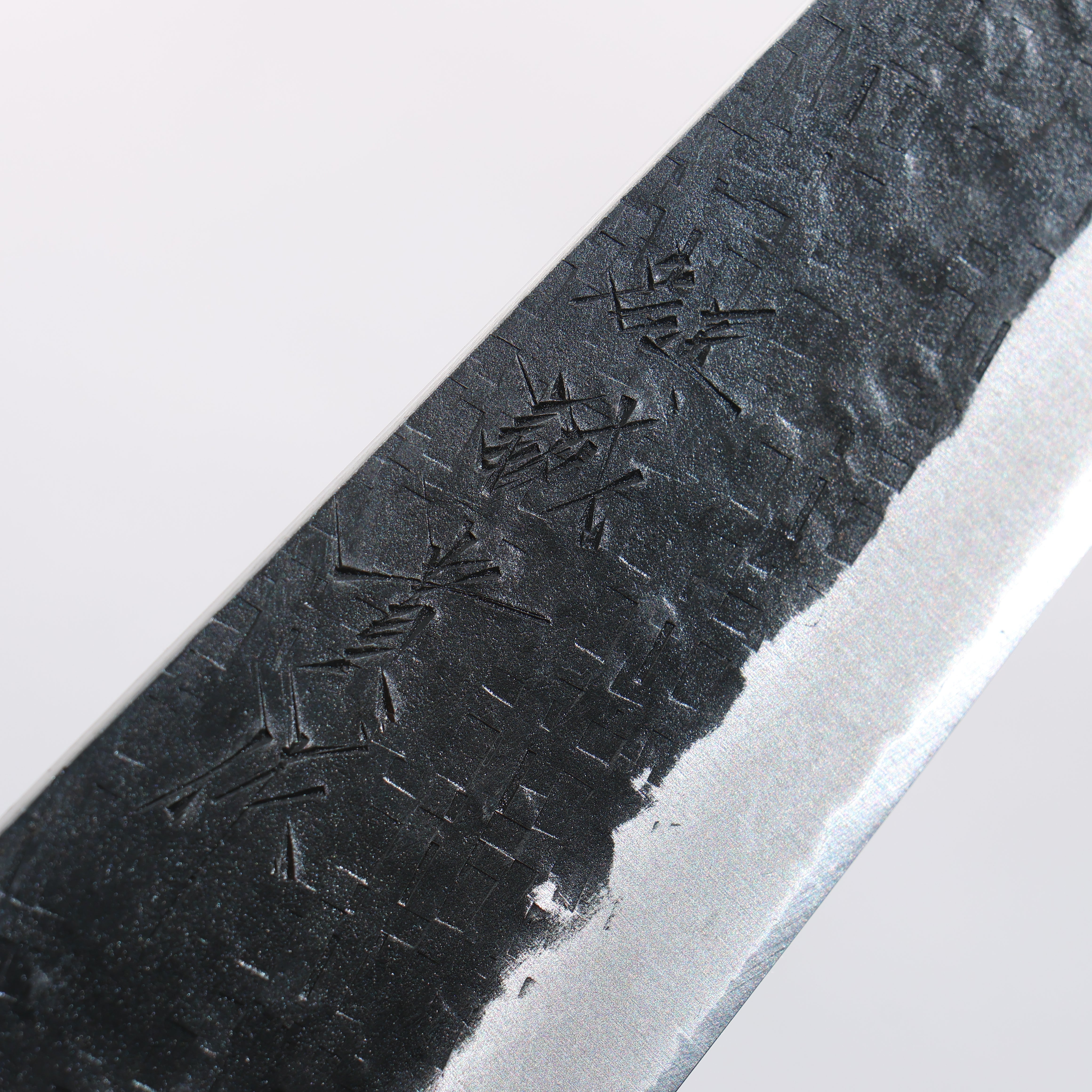 Shigeki Tanaka TEKKA Blue Steel No.2 Kurouchi Hammered(square) Kiritsuke Gyuto 180mm Walnut Handle - Japanny - Best Japanese Knife