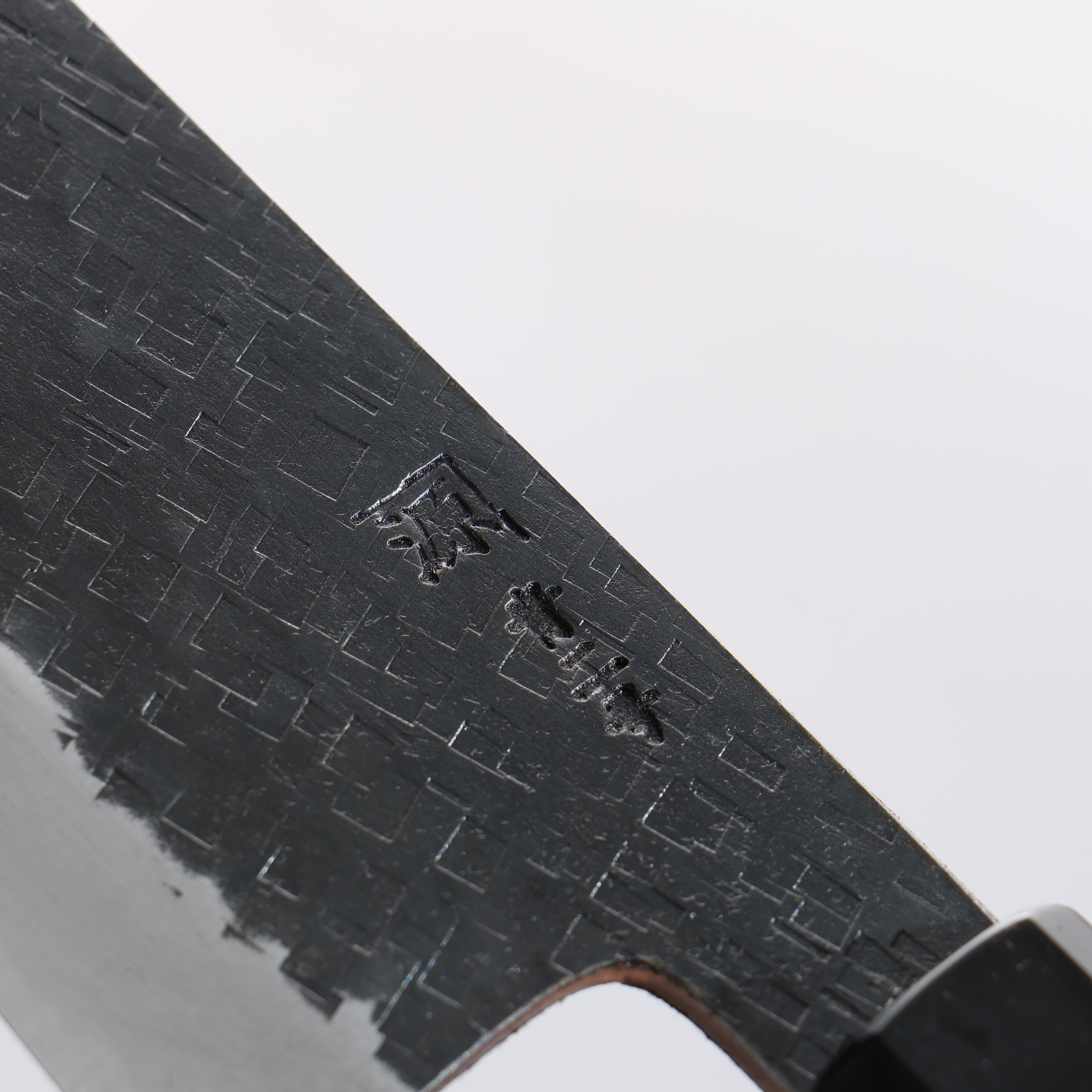 Shigeki Tanaka TEKKA Blue Steel No.2 Kurouchi Hammered(square) Kiritsuke Gyuto 180mm Walnut Handle - Japanny - Best Japanese Knife