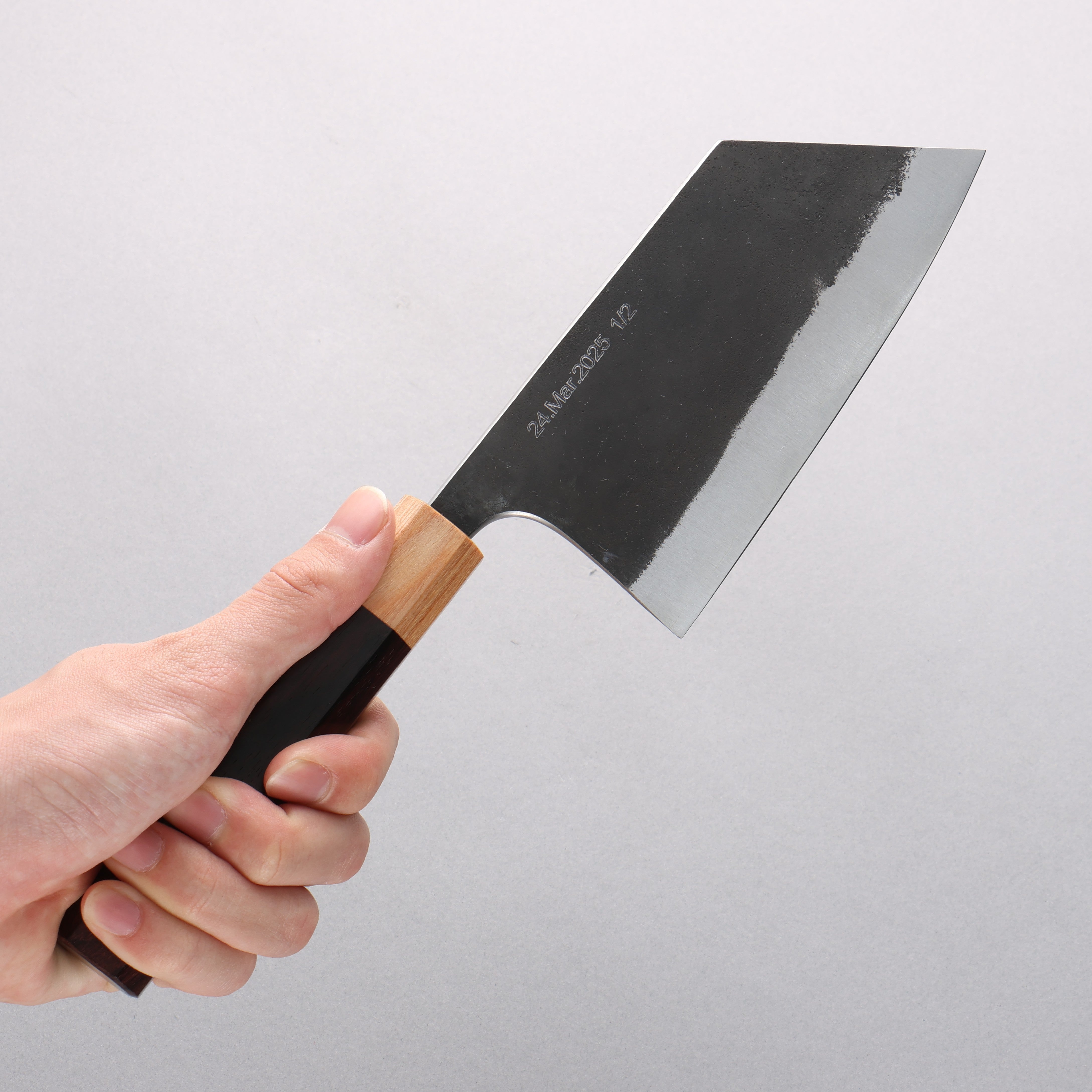 Tinker Blue Super Black Finished 145mm Rosewood Handle Chibi Tank - Japanny - Best Japanese Knife