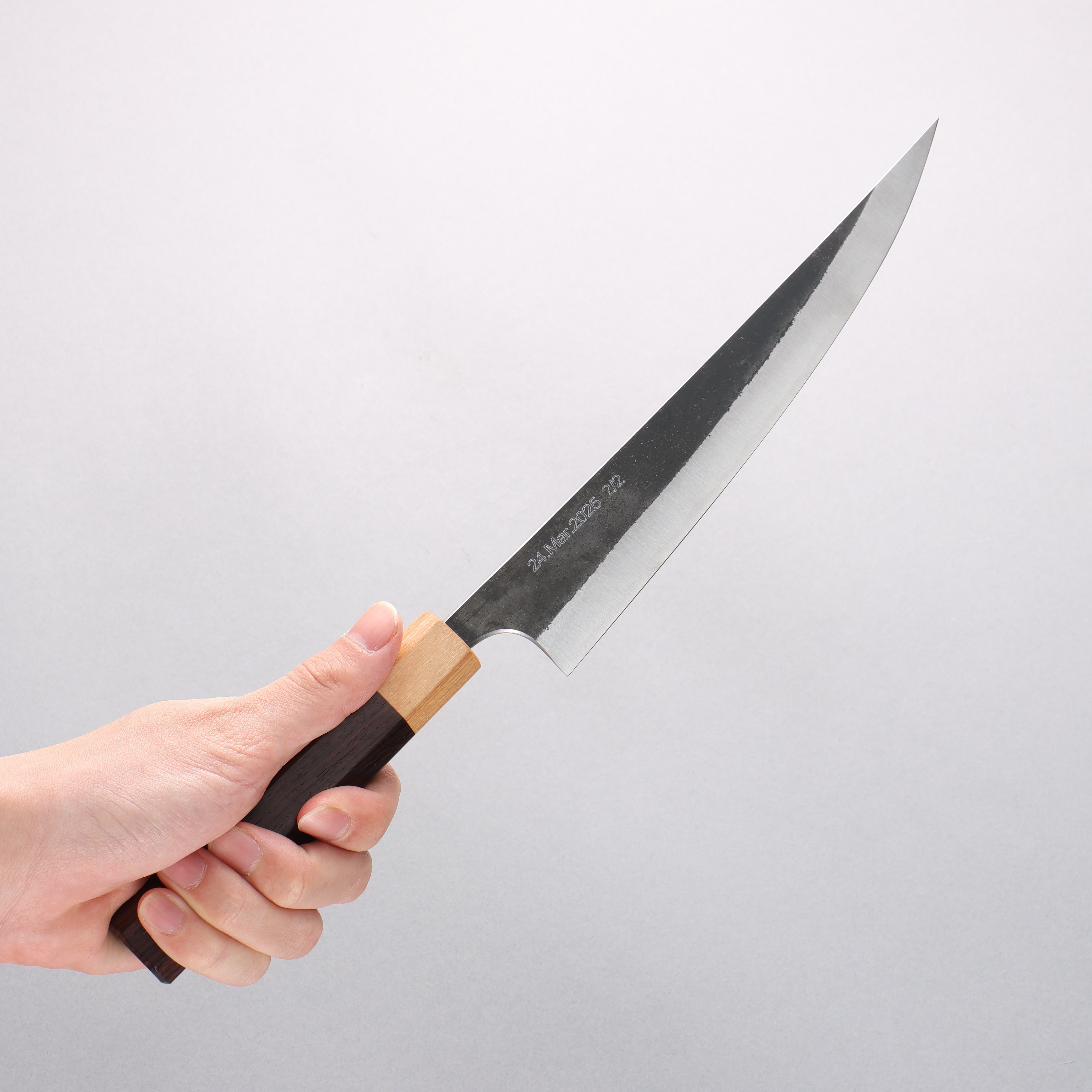 Tinker Blue Super Black Finished 210mm Rosewood Handle Sabre - Japanny - Best Japanese Knife