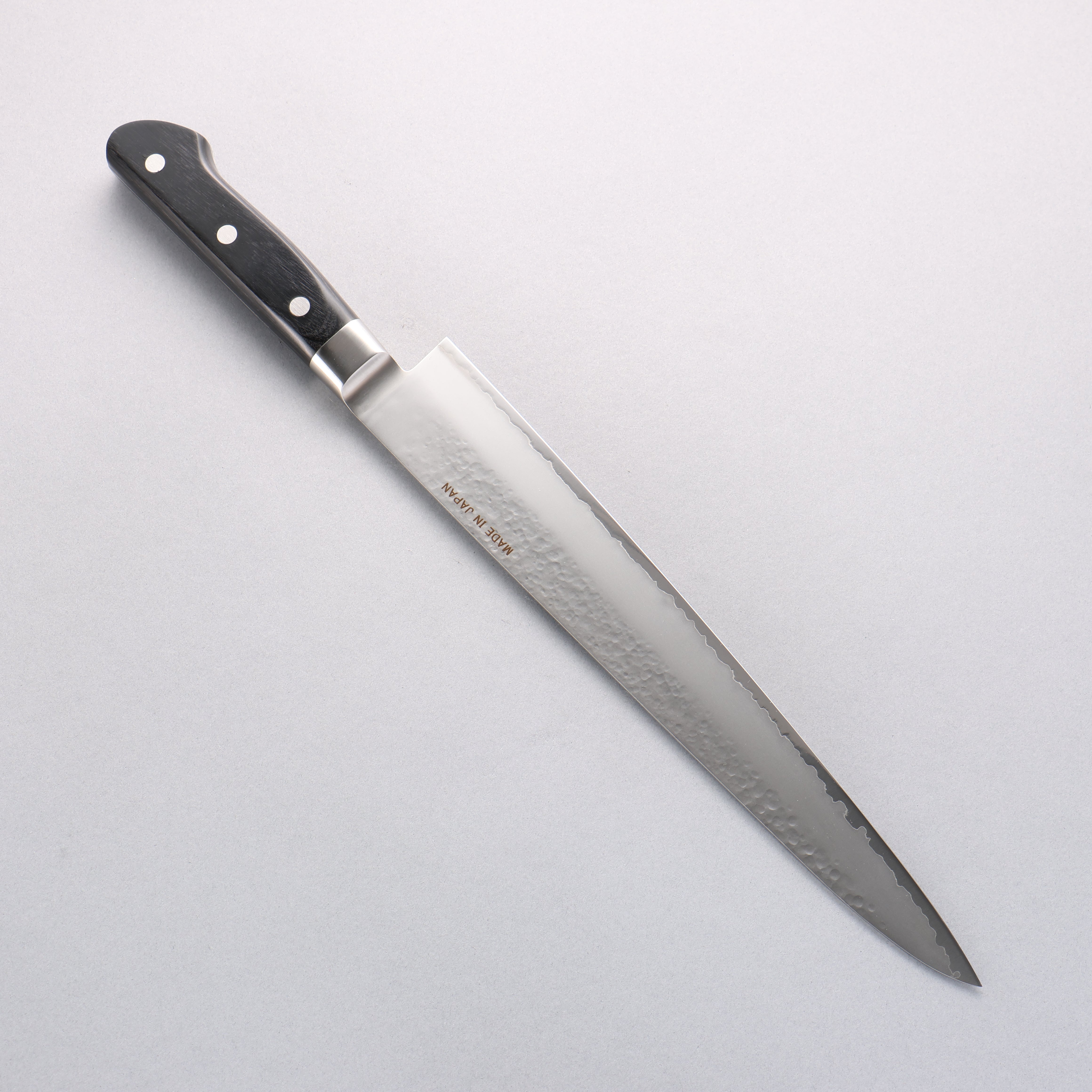 Seisuke VG5 Hammered Kasumitogi Sujihiki 270mm Black Pakka wood Handle - Japanny - Best Japanese Knife