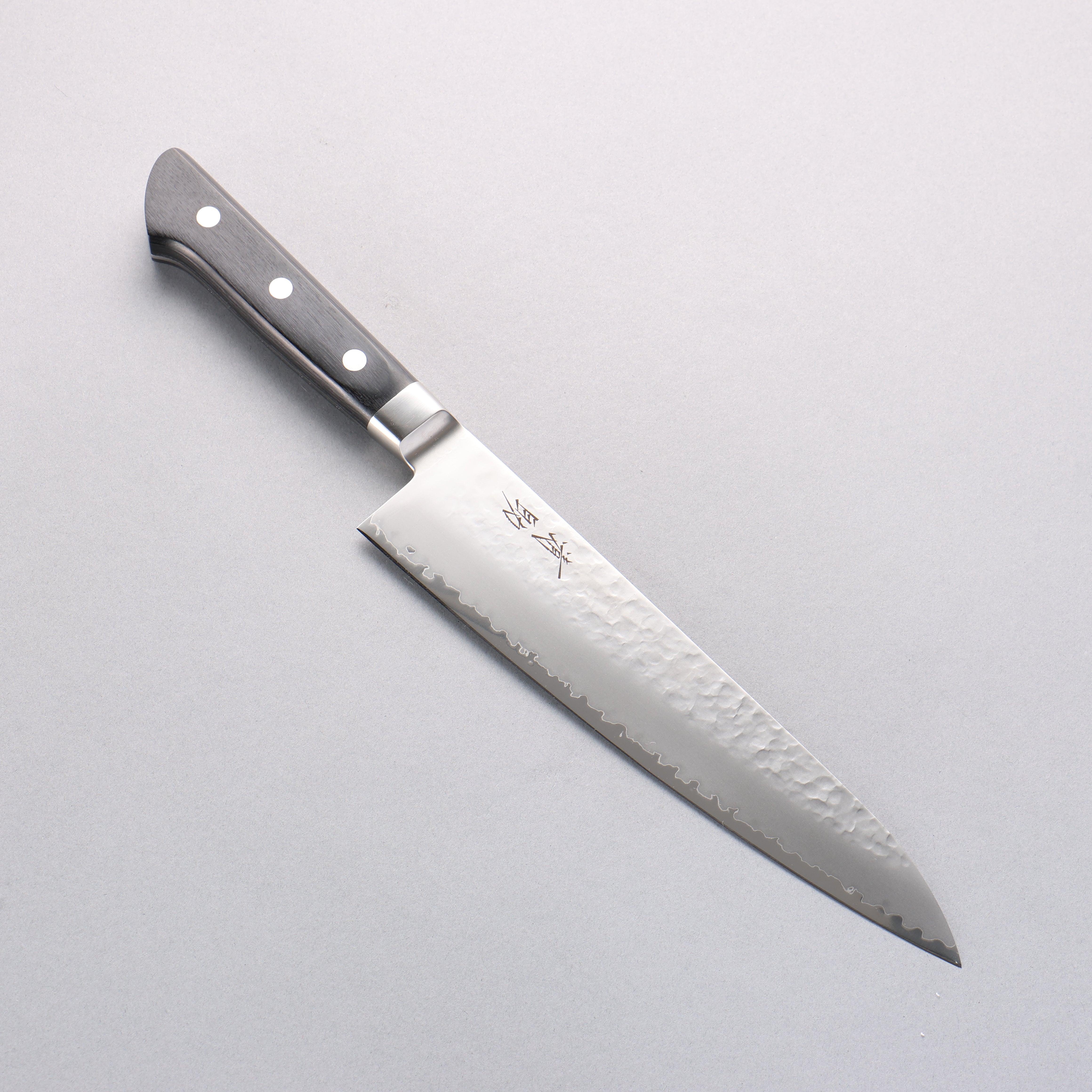 Seisuke VG5 Hammered Kasumitogi Gyuto 210mm Black Pakka wood Handle - Japanny - Best Japanese Knife
