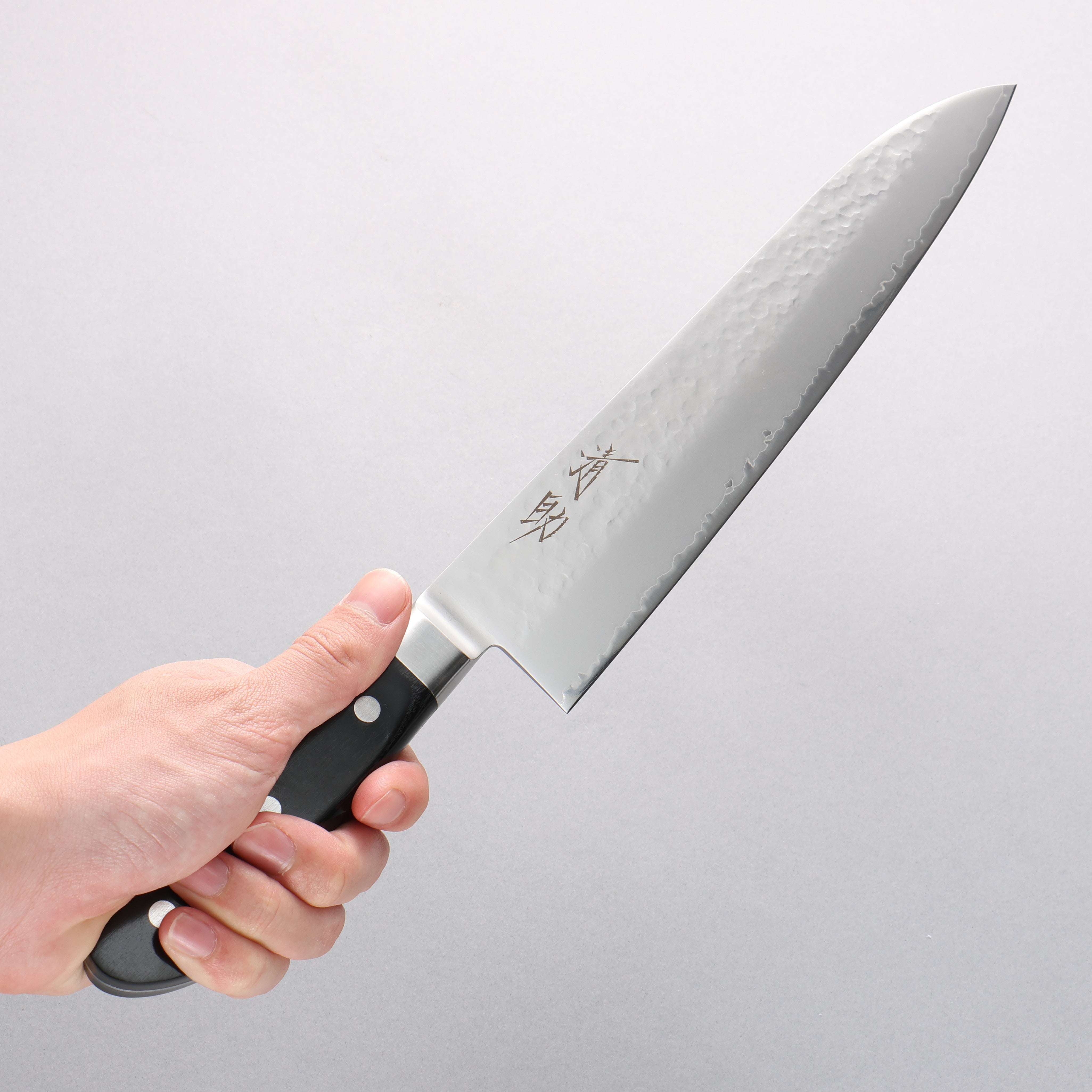 Seisuke VG5 Hammered Kasumitogi Gyuto 240mm Black Pakka wood Handle - Japanny - Best Japanese Knife
