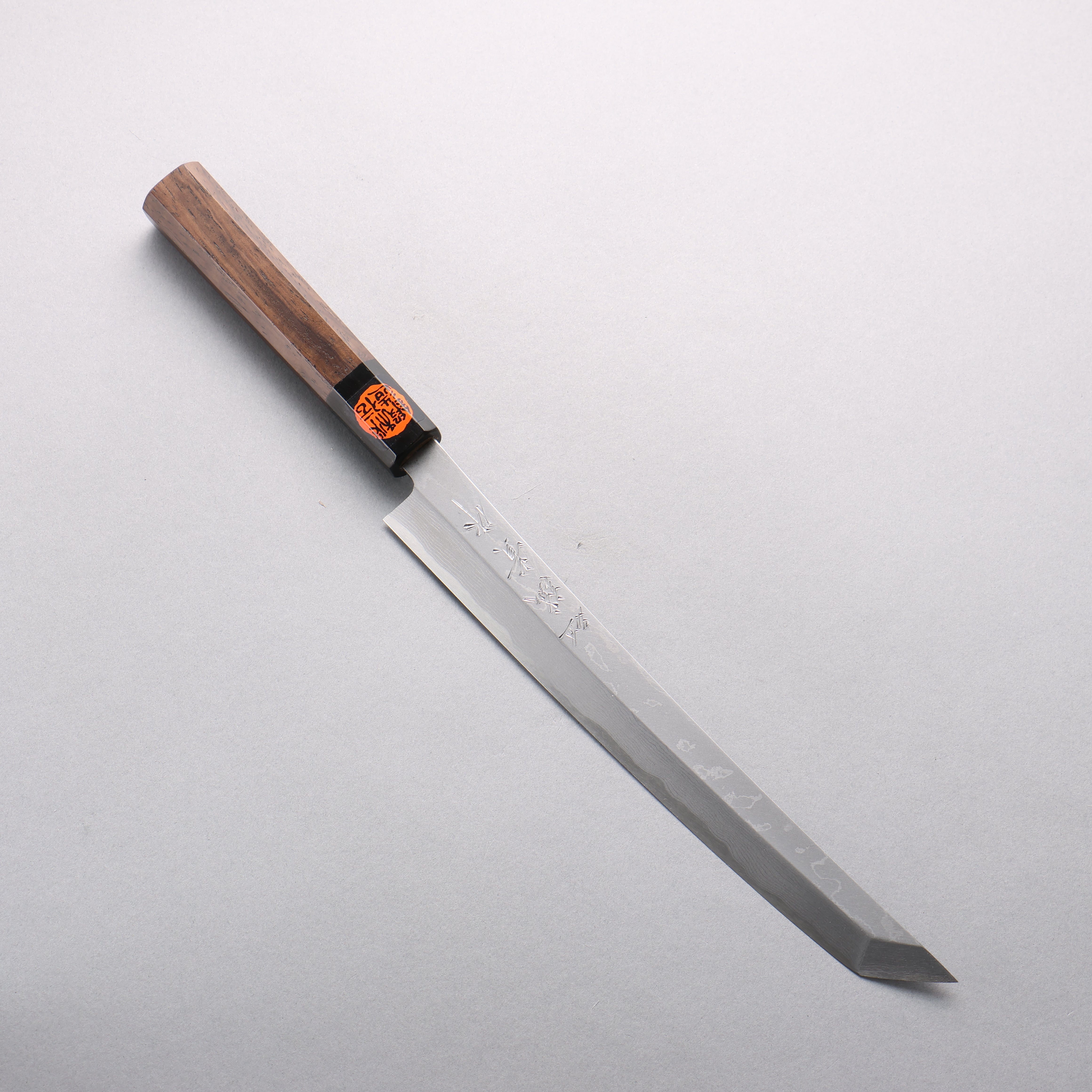 Shigeki Tanaka Blue Steel No.2 Damascus Sakimaru Takohiki 240mm Walnut Handle - Japanny - Best Japanese Knife