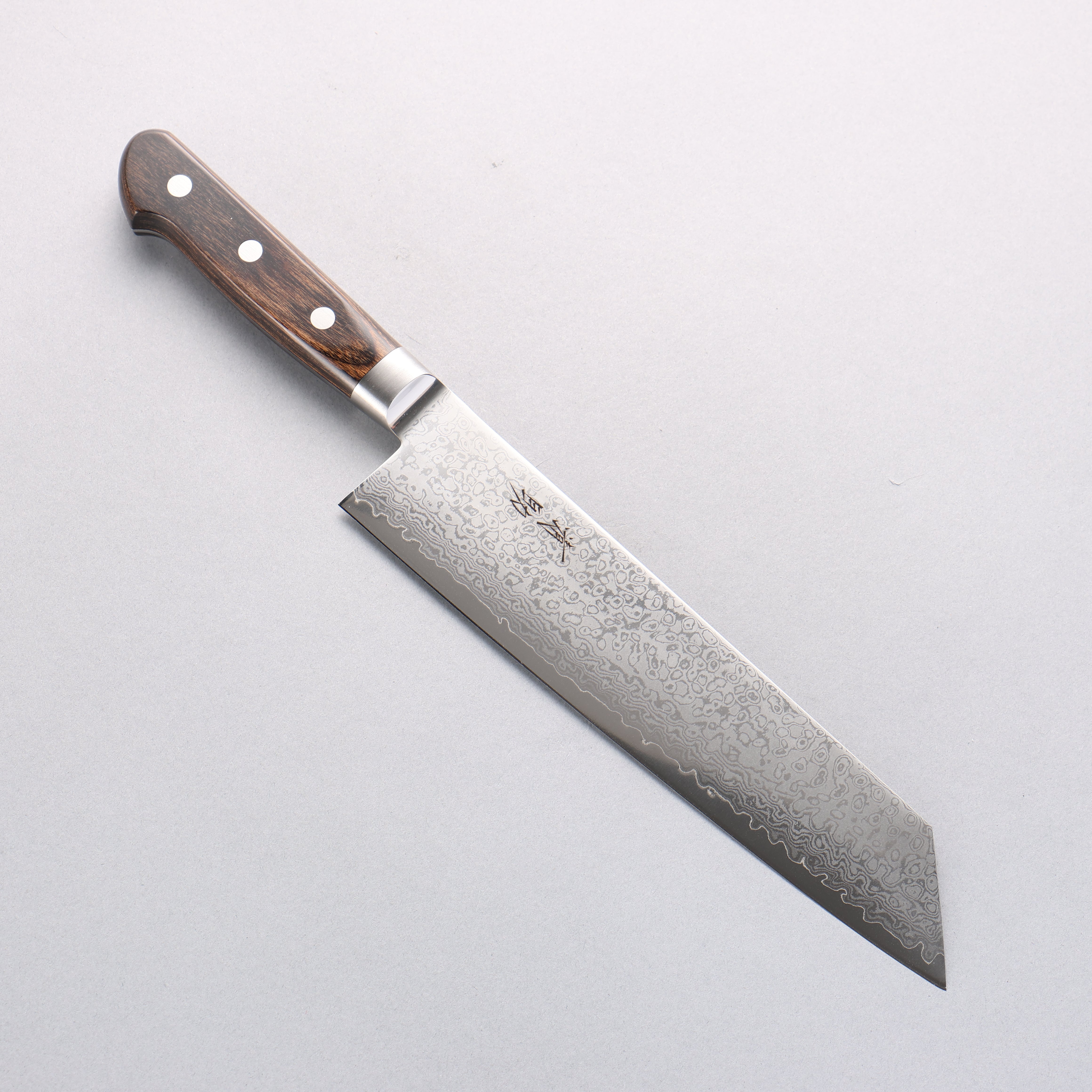 Seisuke VG10 33 Layer Mirrored Finish Damascus Kiritsuke Gyuto 210mm Brown Pakka wood Handle - Japanny - Best Japanese Knife