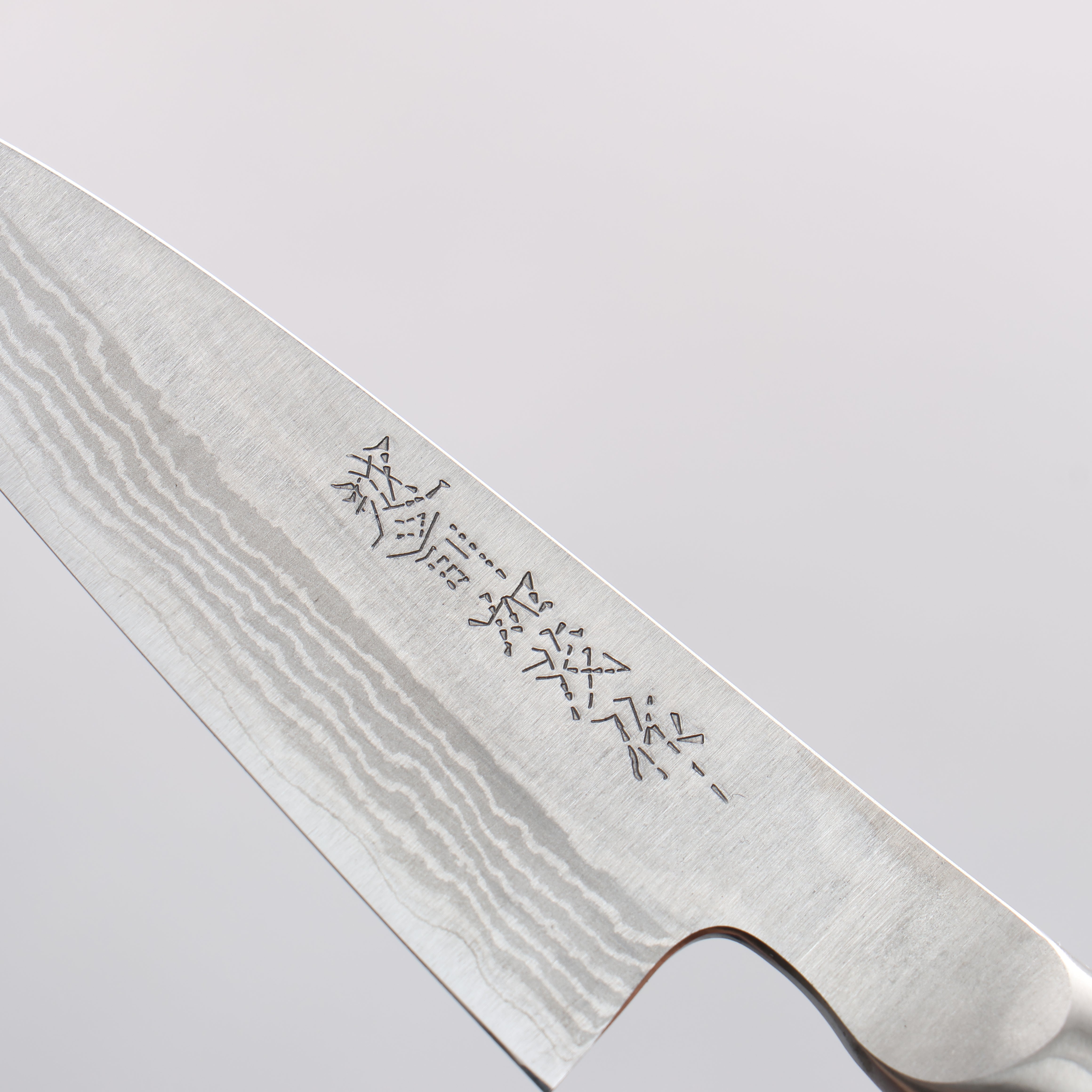 Kamo Hamono VG10 Damascus Petty-Utility 80mm Brown Pakka wood Handle - Japanny - Best Japanese Knife