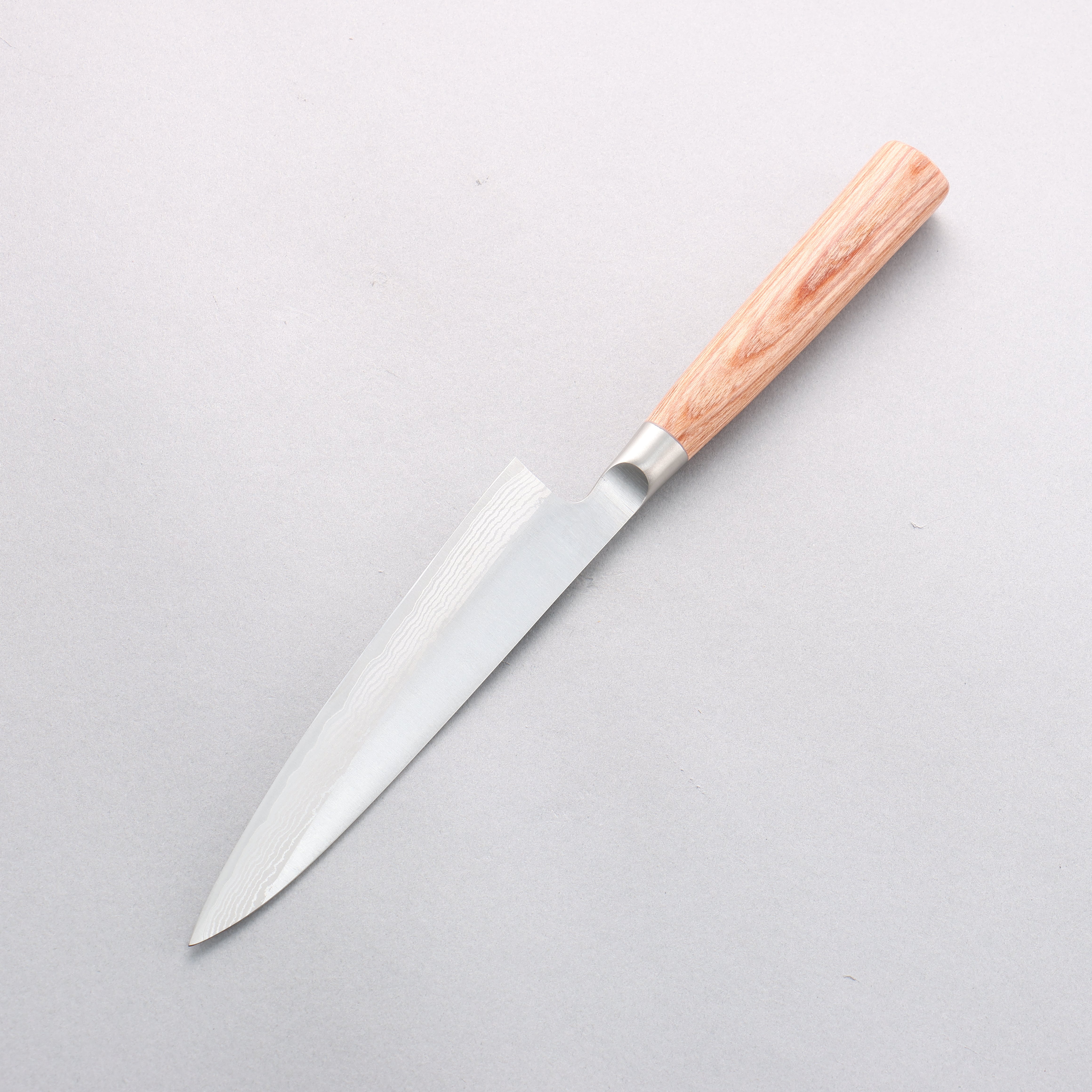 Kamo Hamono VG10 Damascus Petty-Utility 150mm Brown Pakka wood Handle - Japanny - Best Japanese Knife