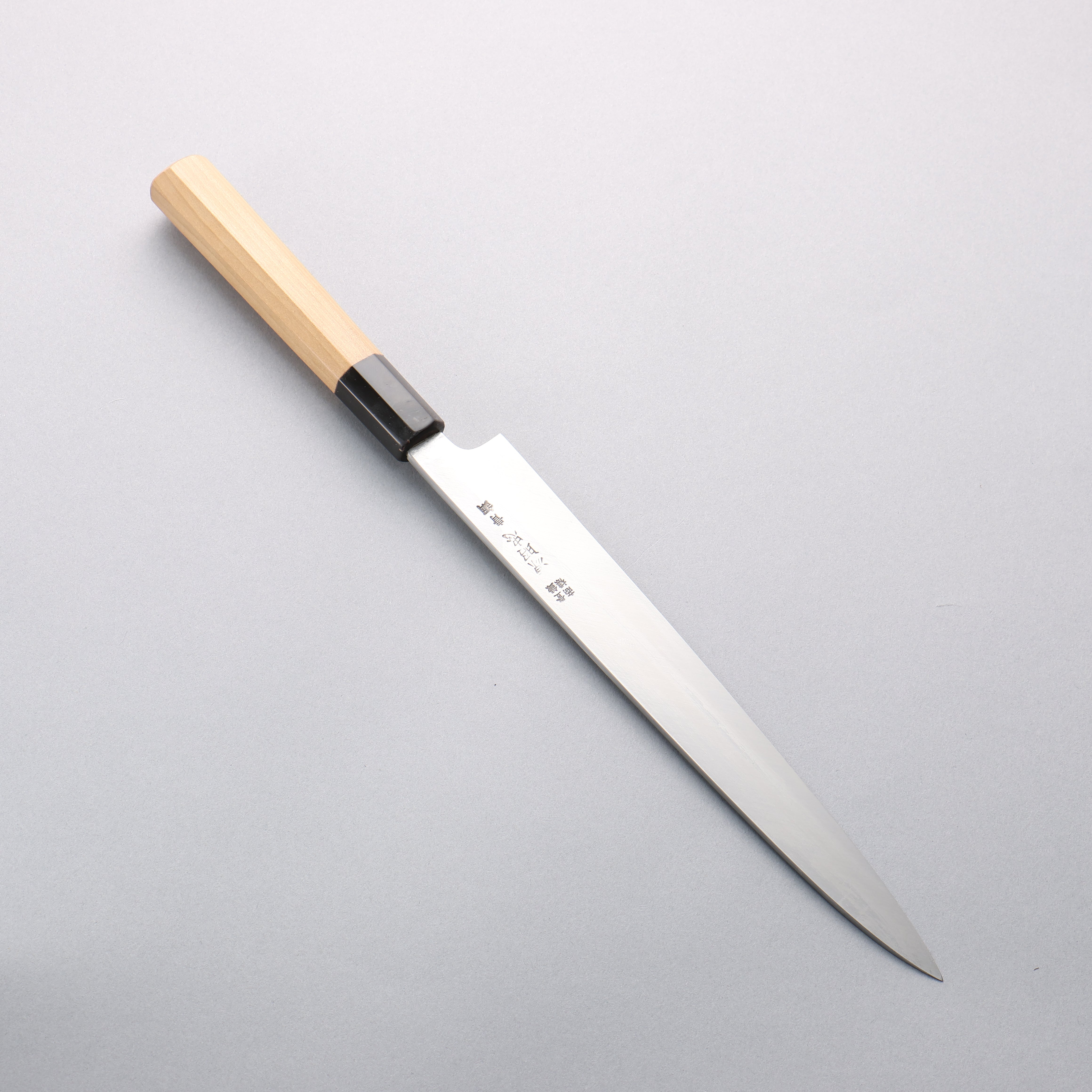 Minamoto Akitada Blue Steel No.2 Yanagiba 240mm Magnolia (Ferrule: Water Buffalo Horn) Handle - Japanny - Best Japanese Knife
