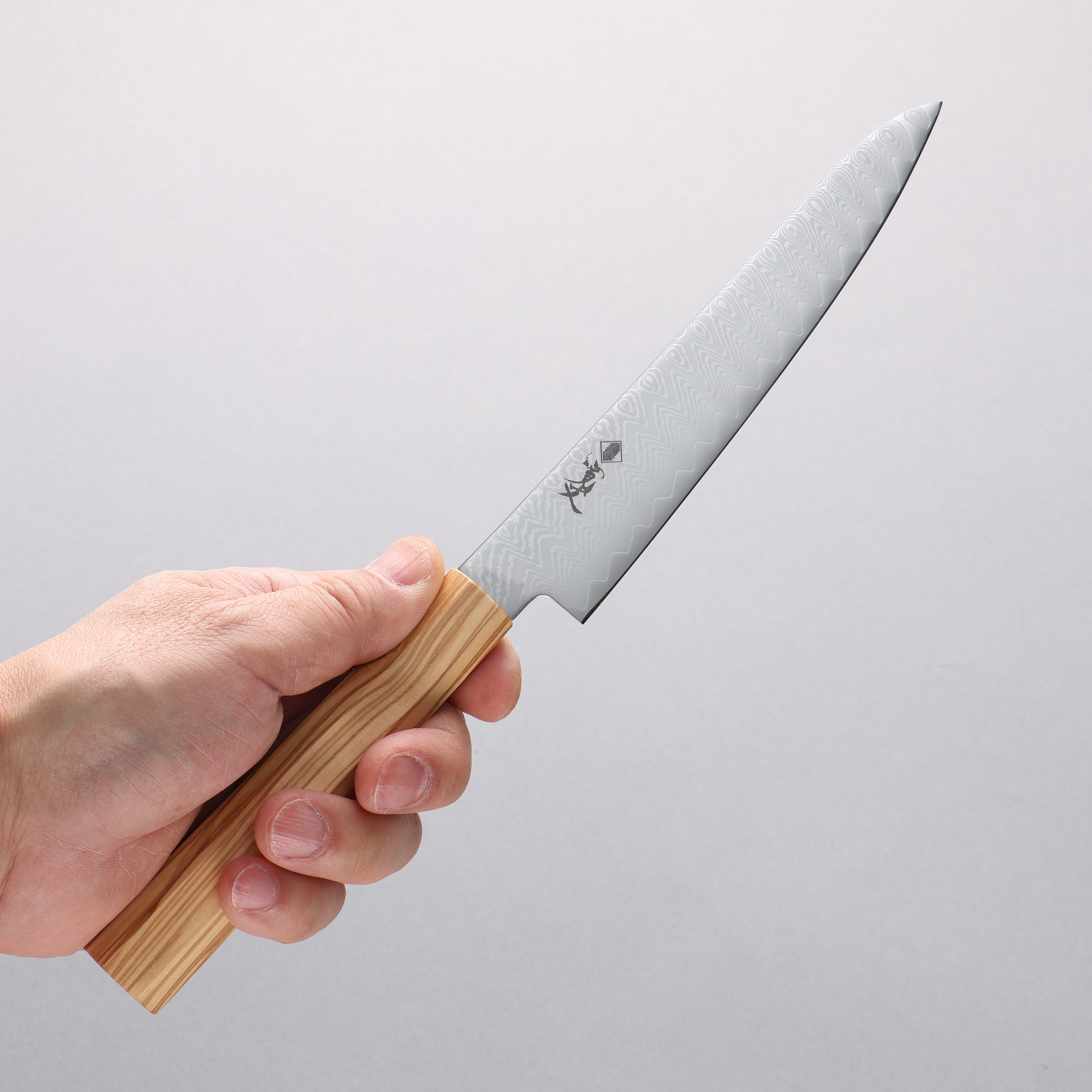 Kanjyo VG10 Damascus Petty-Utility 150mm Olive tree Handle - Japanny - Best Japanese Knife