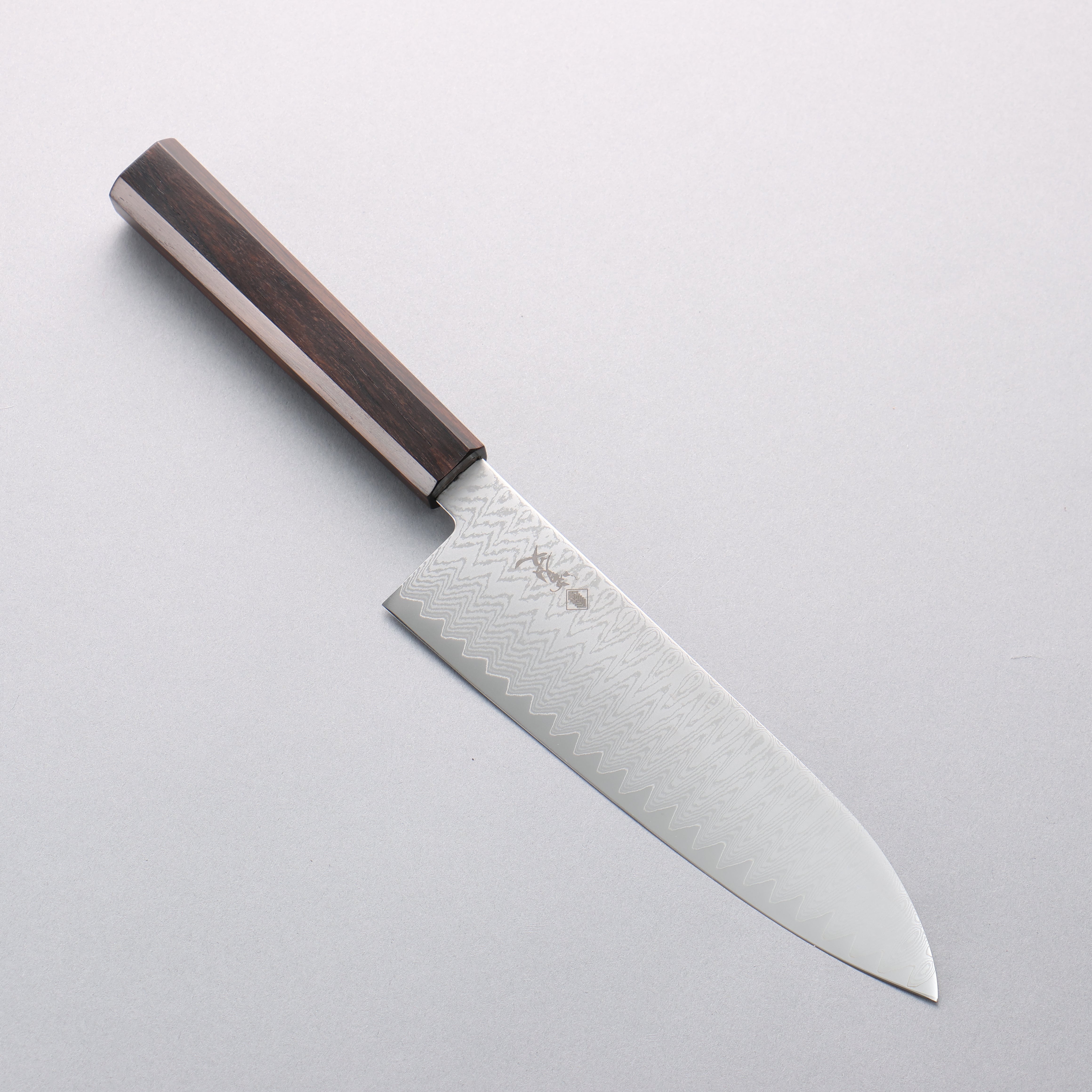 Kanjyo VG10 Damascus Santoku 180mm Ebony Wood Handle - Japanny - Best Japanese Knife