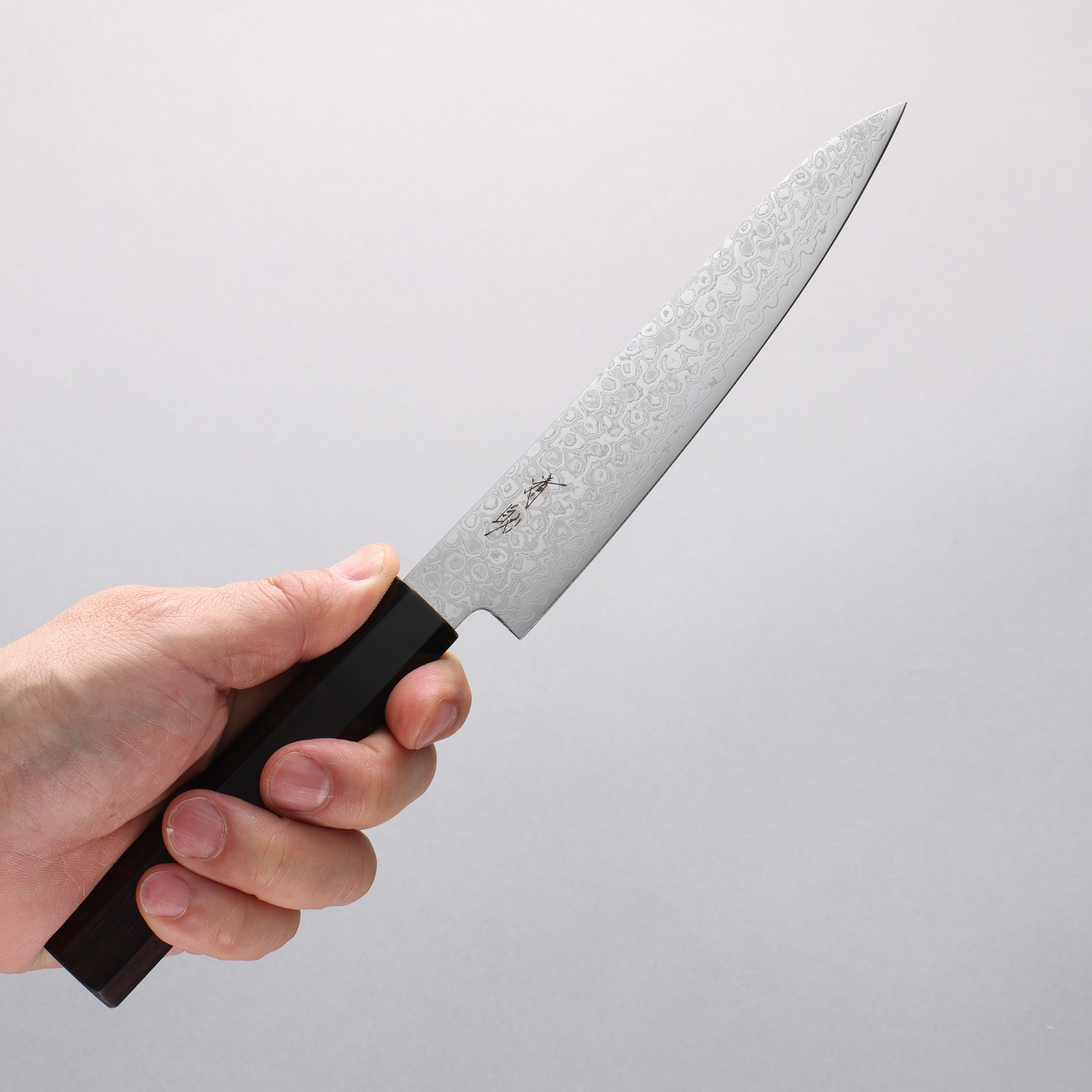 Seisuke AUS10 Damascus Petty-Utility 150mm Shitan Handle - Japanny - Best Japanese Knife