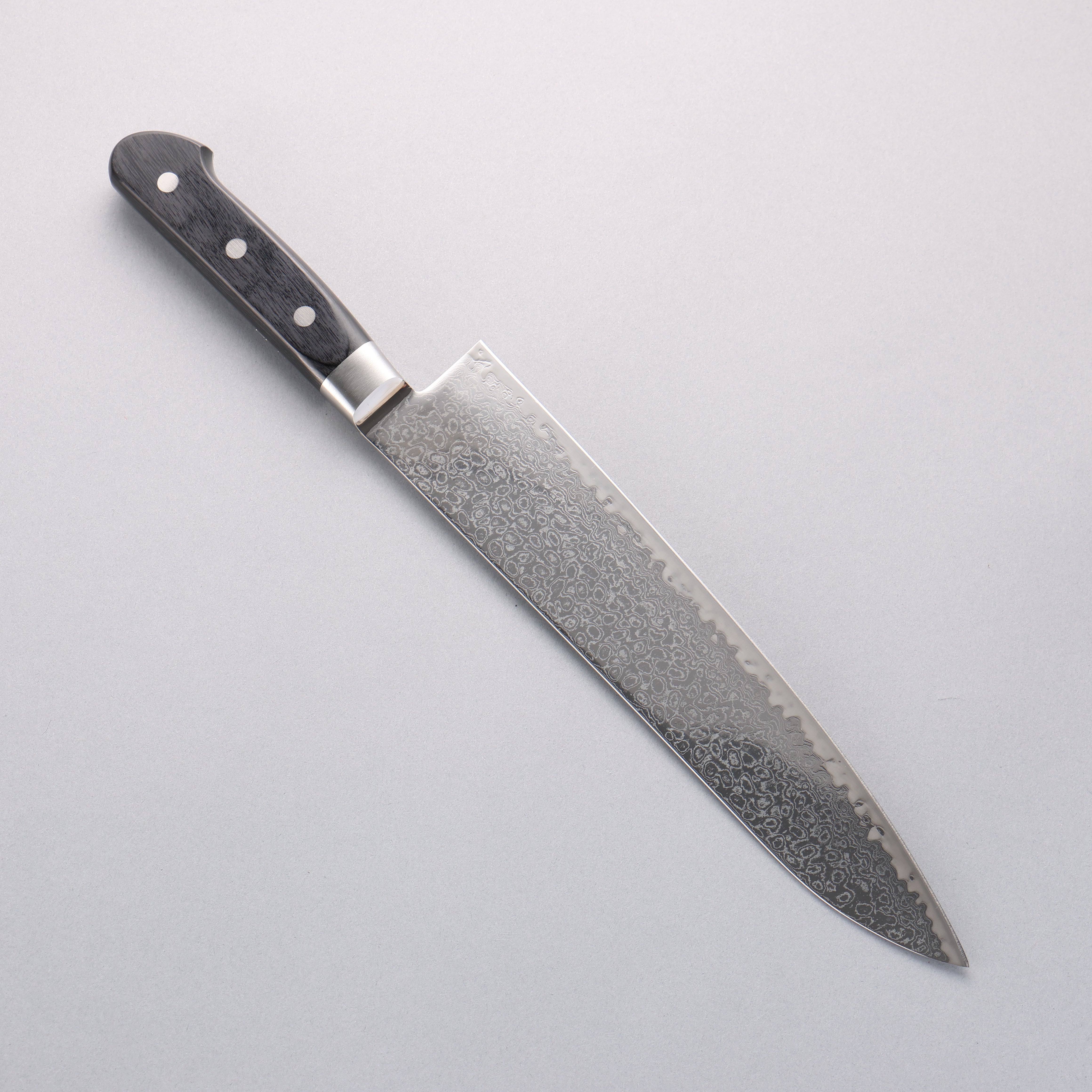 Seisuke Kagami2 AUS10 Mirrored Finish Damascus Gyuto 240mm Black Pakka wood Handle - Japanny - Best Japanese Knife