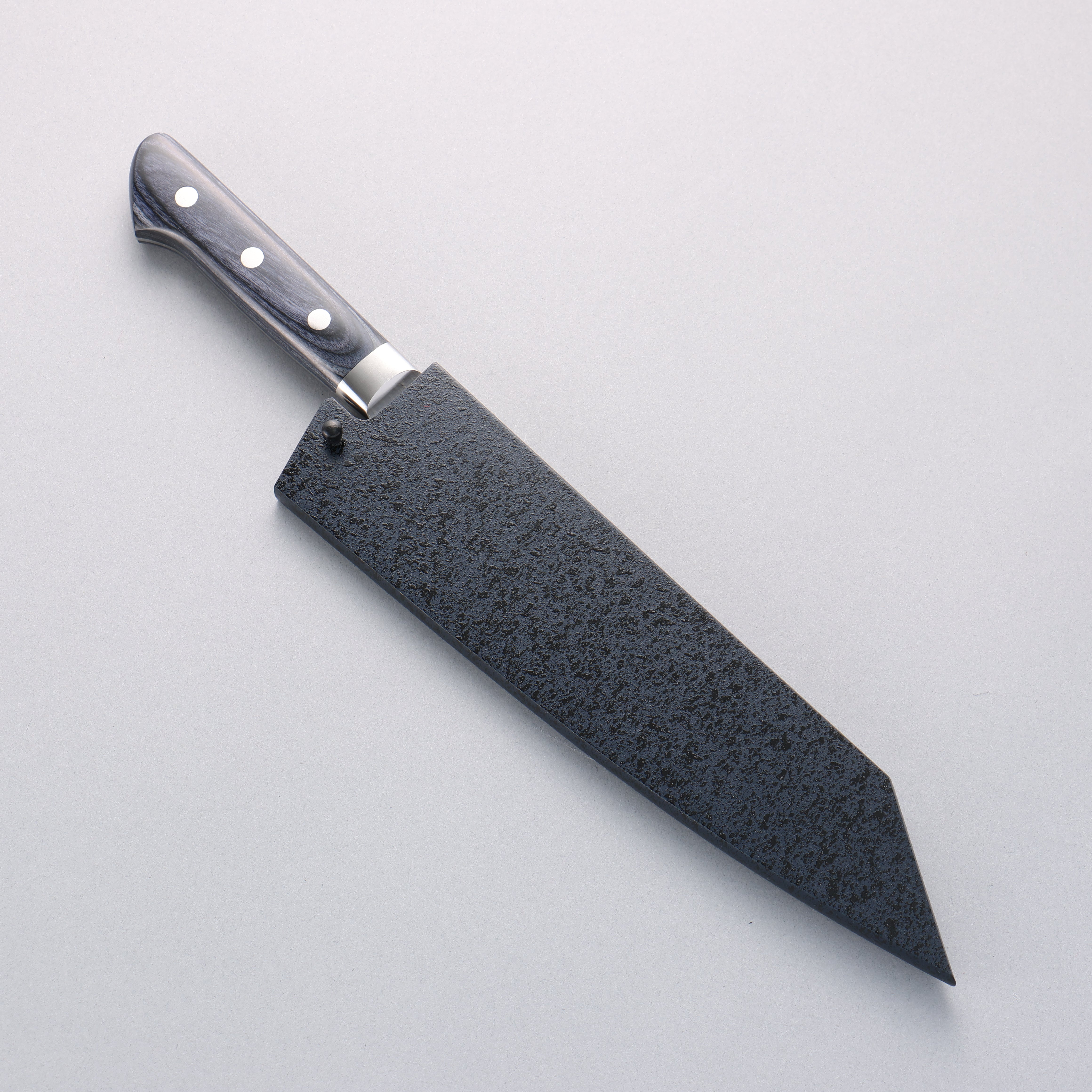 Seisuke Aotsuchi AUS10 Hammered Kiritsuke Santoku 195mm Navy blue Pakka wood Handle with Sheath - Japanny - Best Japanese Knife