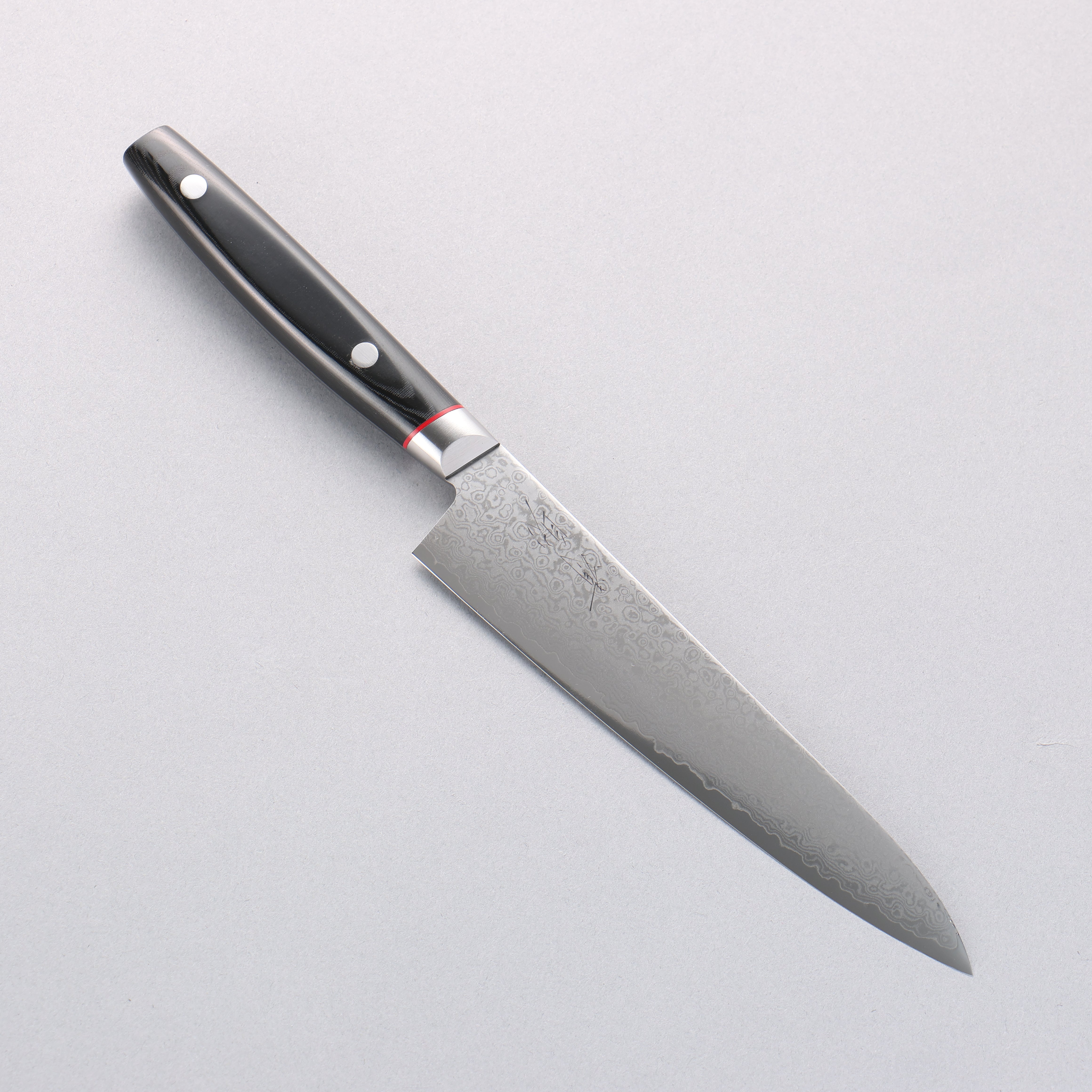 Seisuke Saiun VG10 Damascus Petty-Utility 150mm Black Micarta Handle - Japanny - Best Japanese Knife
