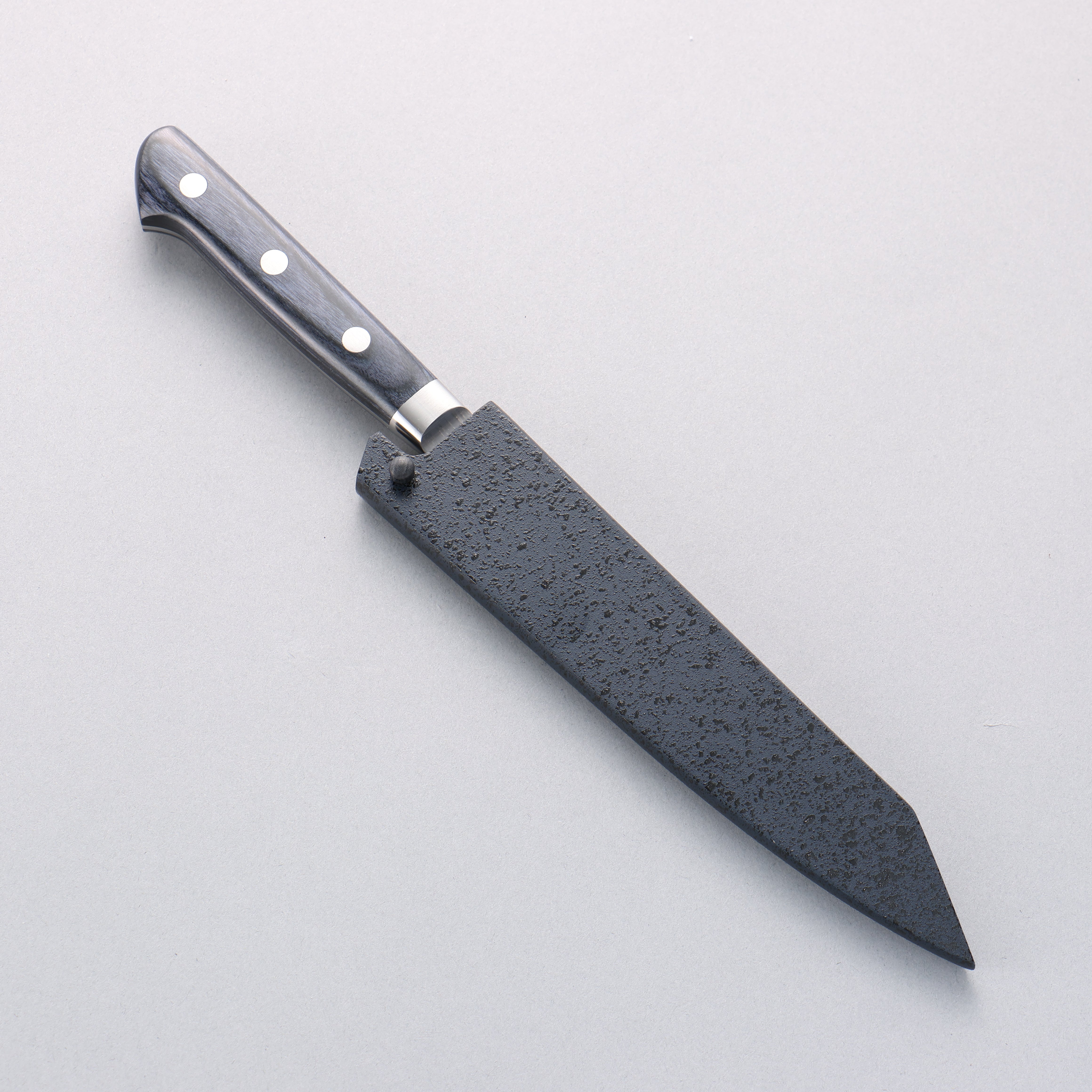 Seisuke Aotsuchi AUS10 Hammered Kiritsuke Petty-Utility 145mm Navy blue Pakka wood Handle with Sheath - Japanny - Best Japanese Knife