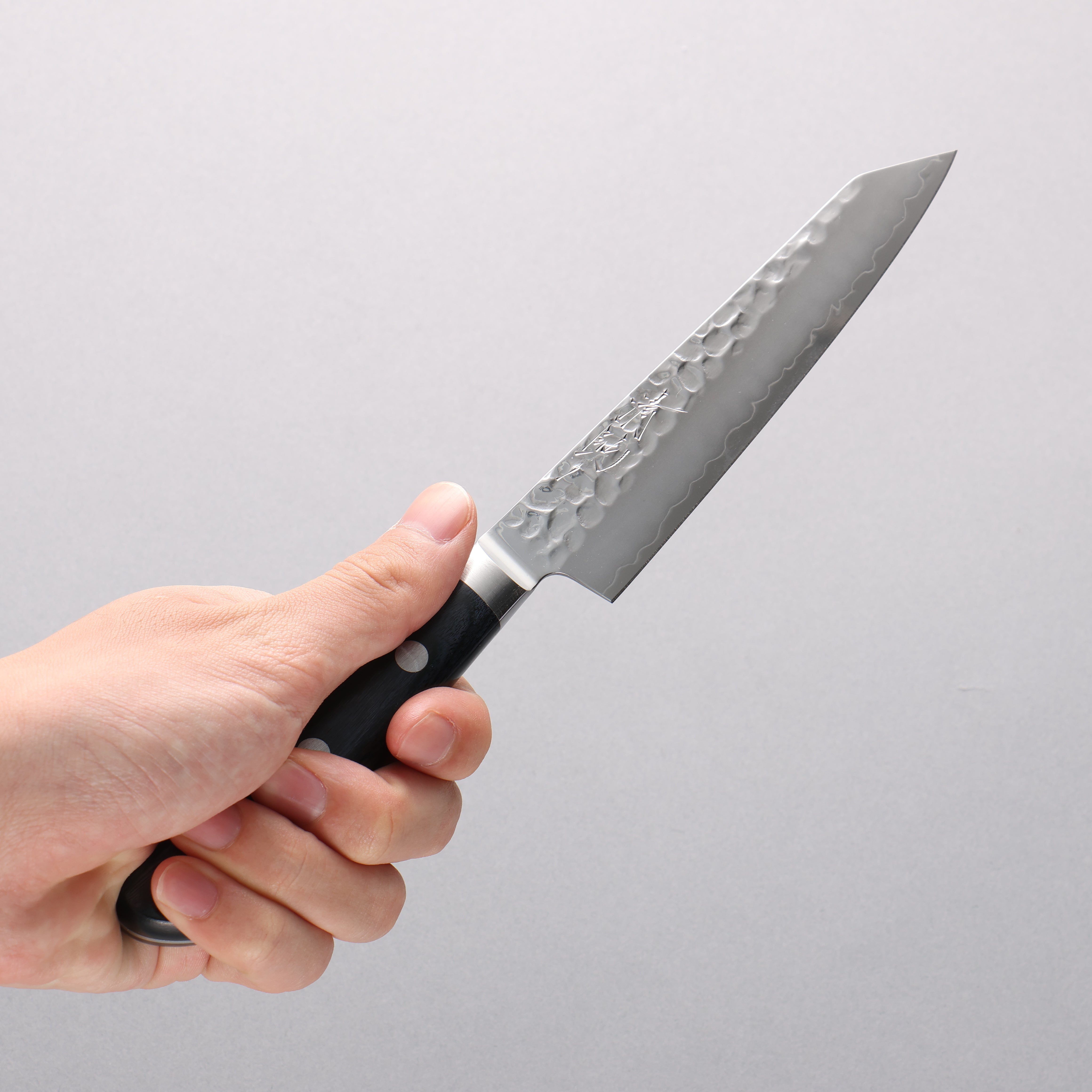 Seisuke Aotsuchi AUS10 Hammered Kiritsuke Petty-Utility 145mm Navy blue Pakka wood Handle with Sheath - Japanny - Best Japanese Knife