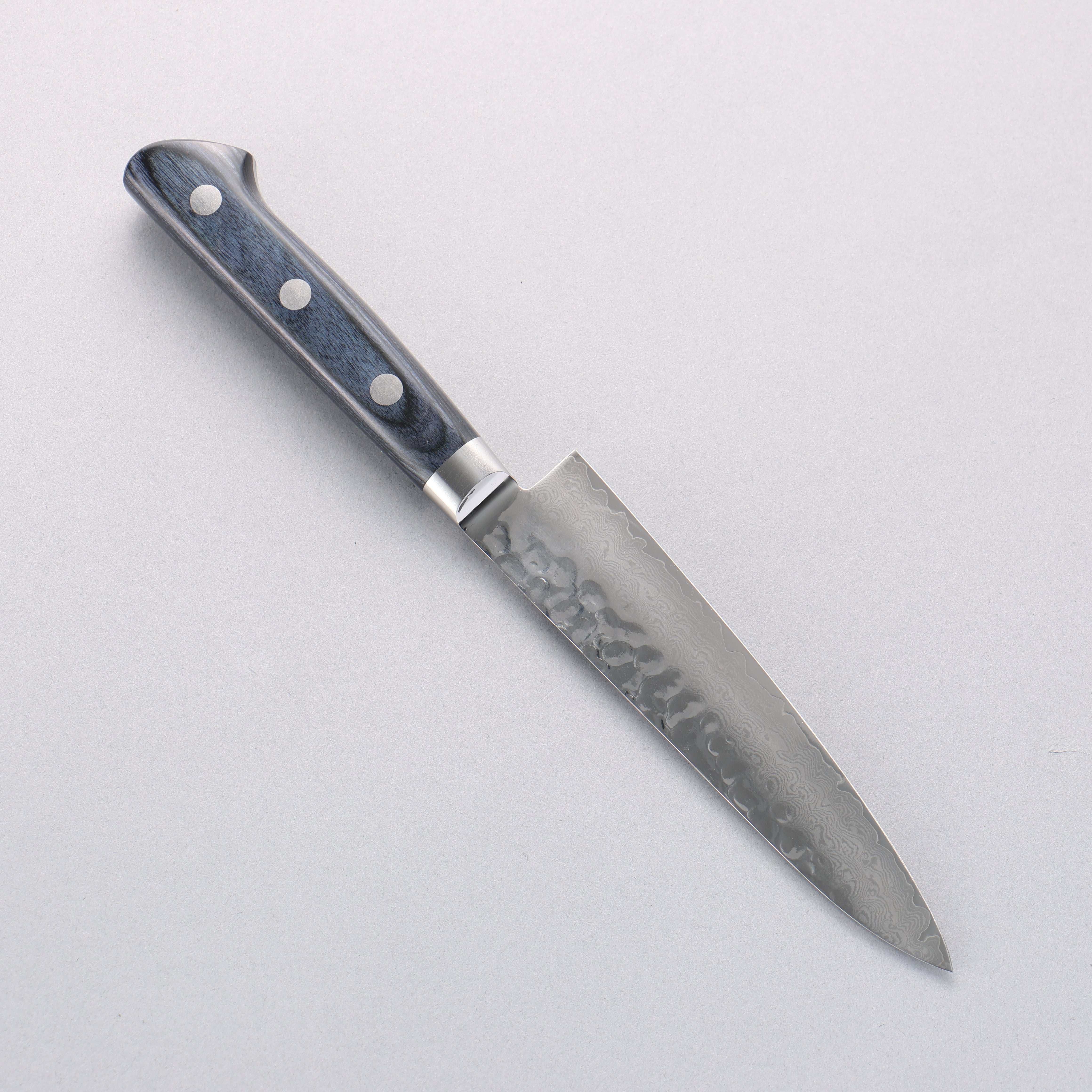 Seisuke Seiun VG10 33 Layer Damascus Petty-Utility 135mm Navy blue Pakka wood Handle with Sheath - Japanny - Best Japanese Knife