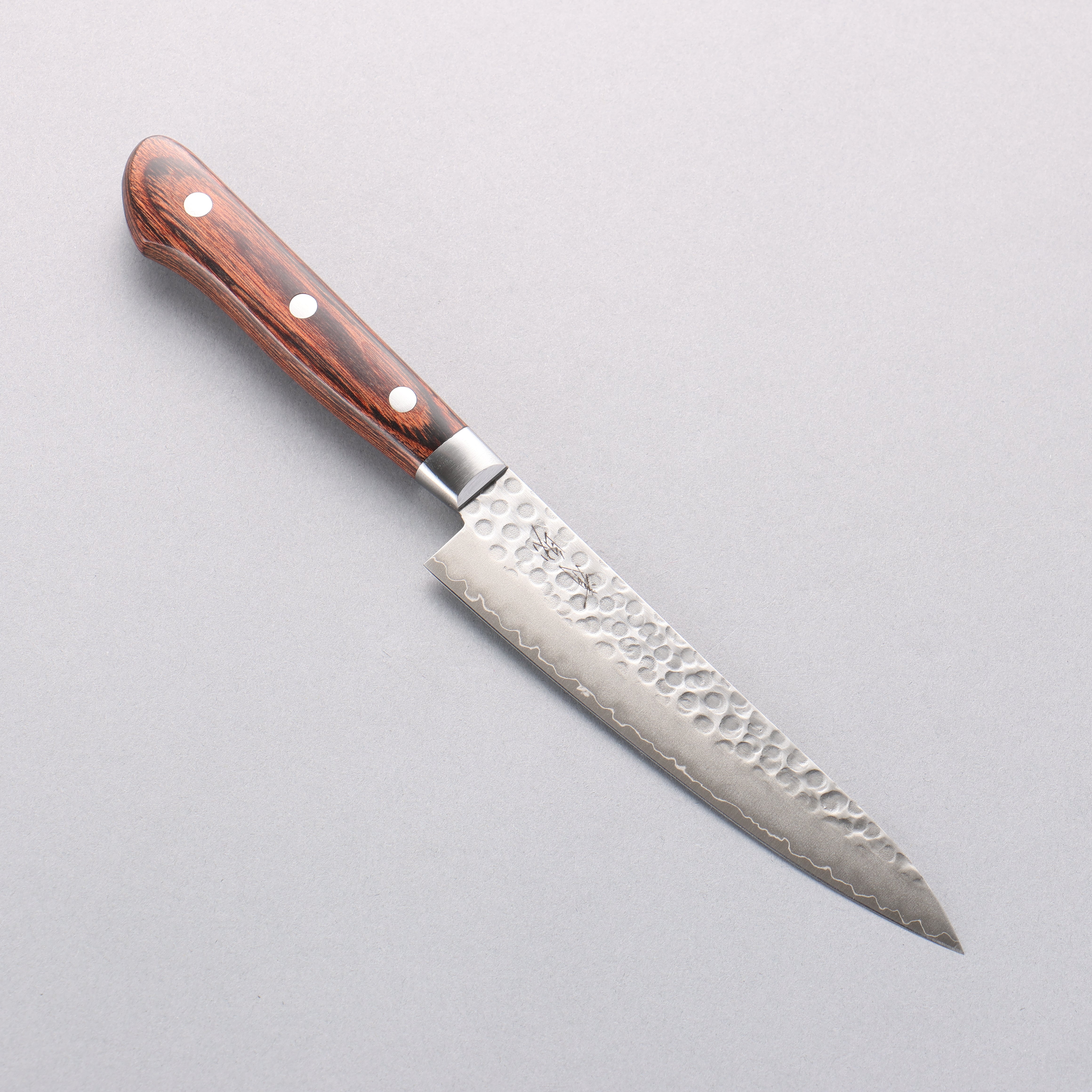Seisuke Swedish Steel-stn Hammered Petty-Utility 135mm Mahogany Handle - Japanny - Best Japanese Knife