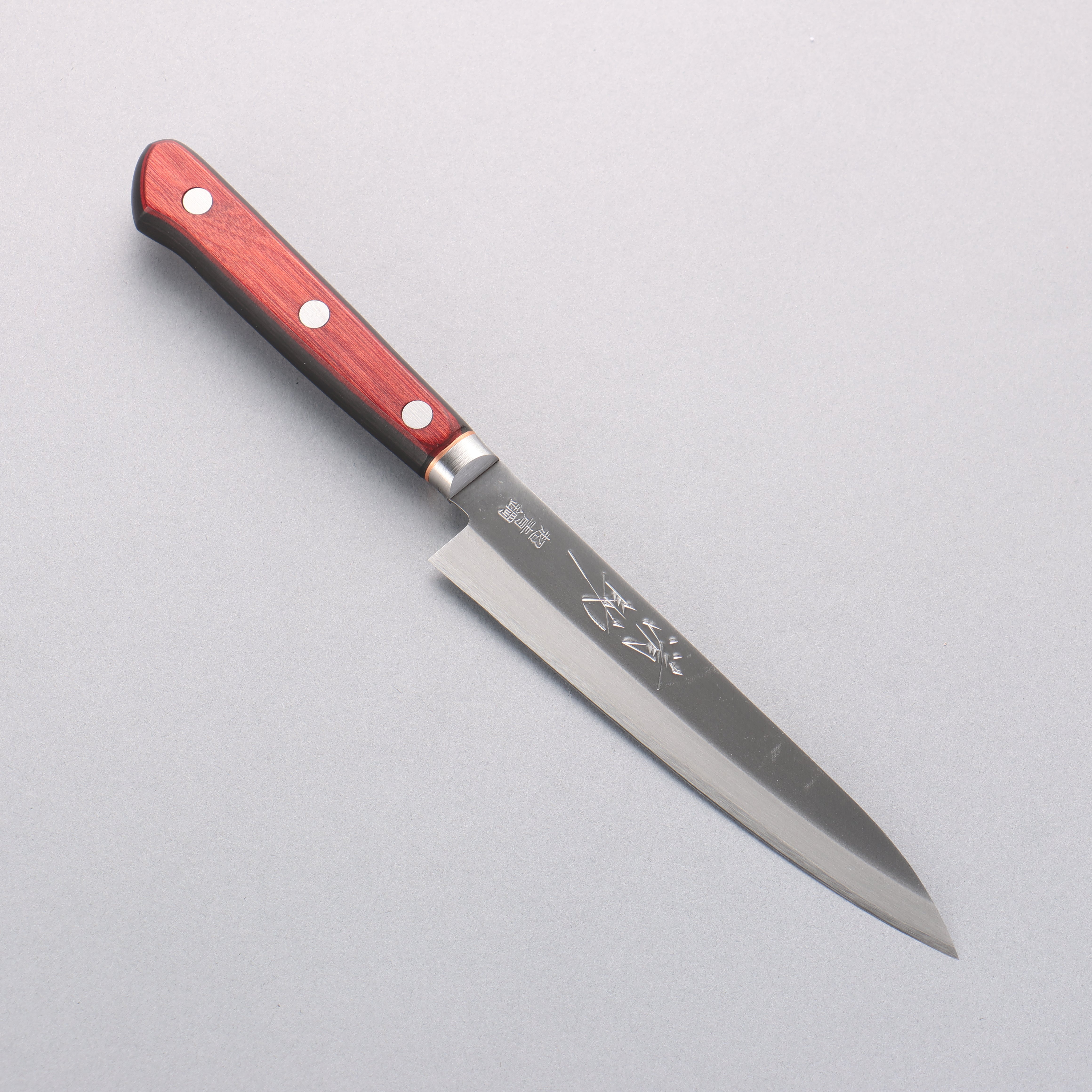Seisuke Blue Super Petty-Utility 145mm Red Pakka wood Handle - Japanny - Best Japanese Knife