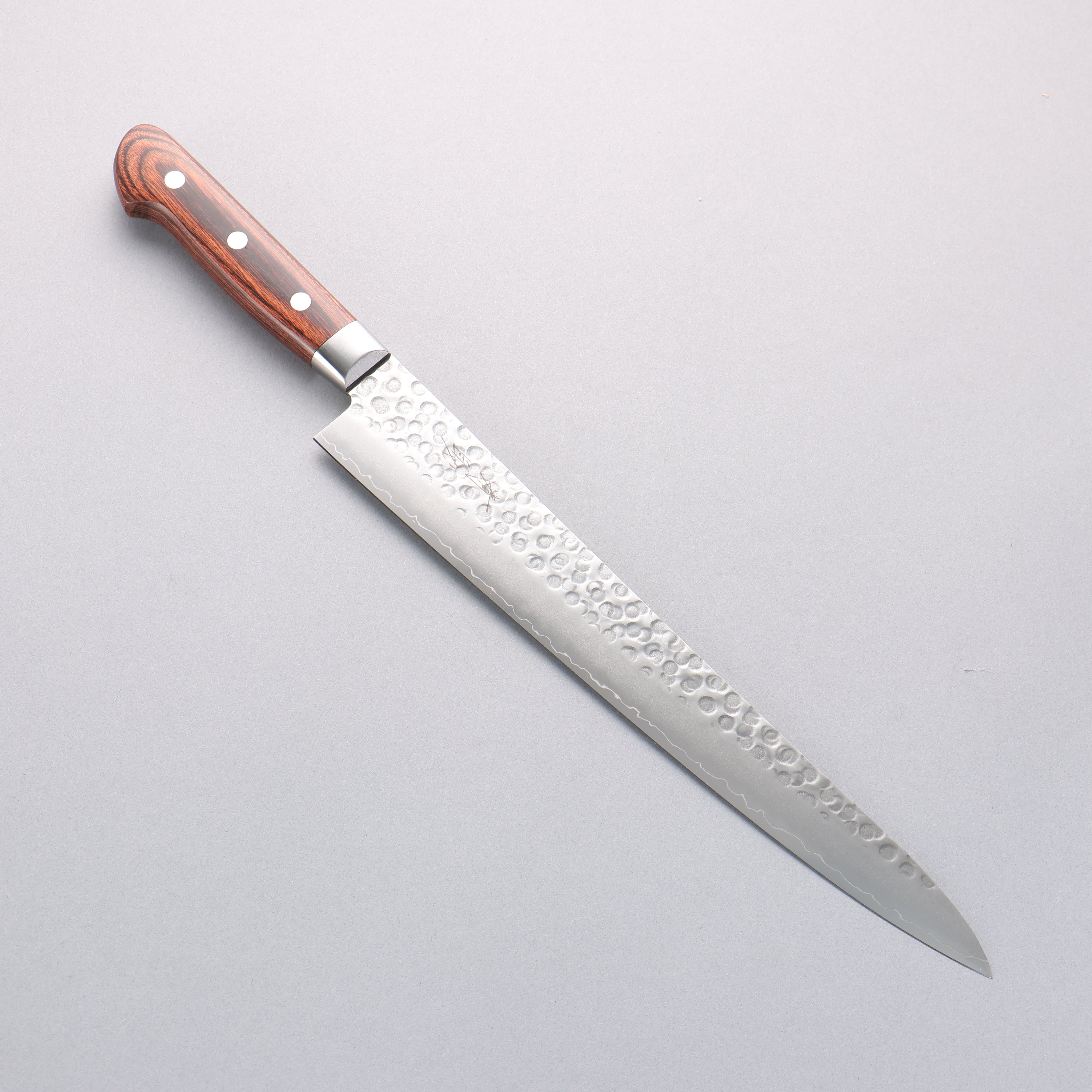 Seisuke Swedish Steel-stn Hammered Sujihiki 270mm Mahogany Handle - Japanny - Best Japanese Knife