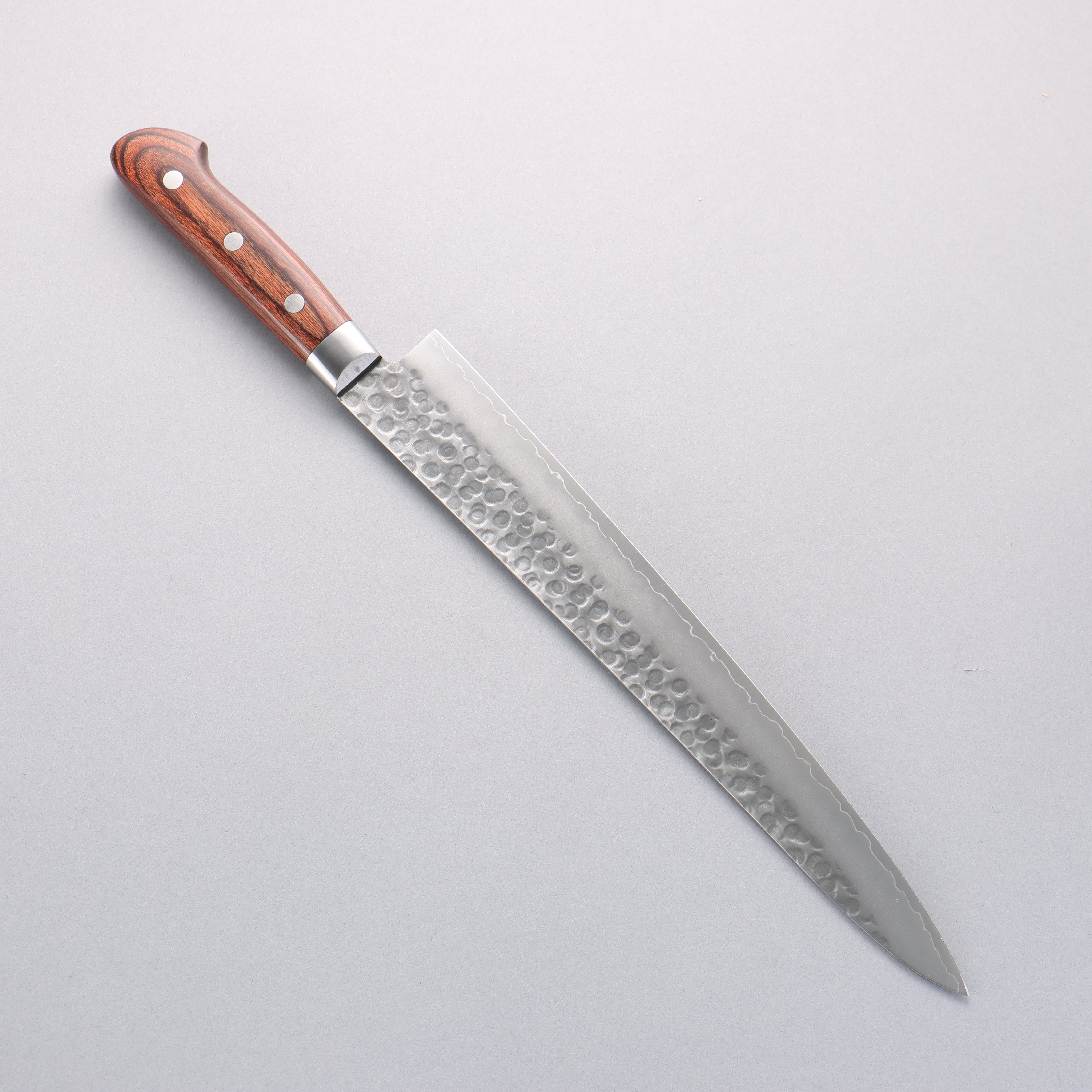 Seisuke Swedish Steel-stn Hammered Sujihiki 270mm Mahogany Handle - Japanny - Best Japanese Knife