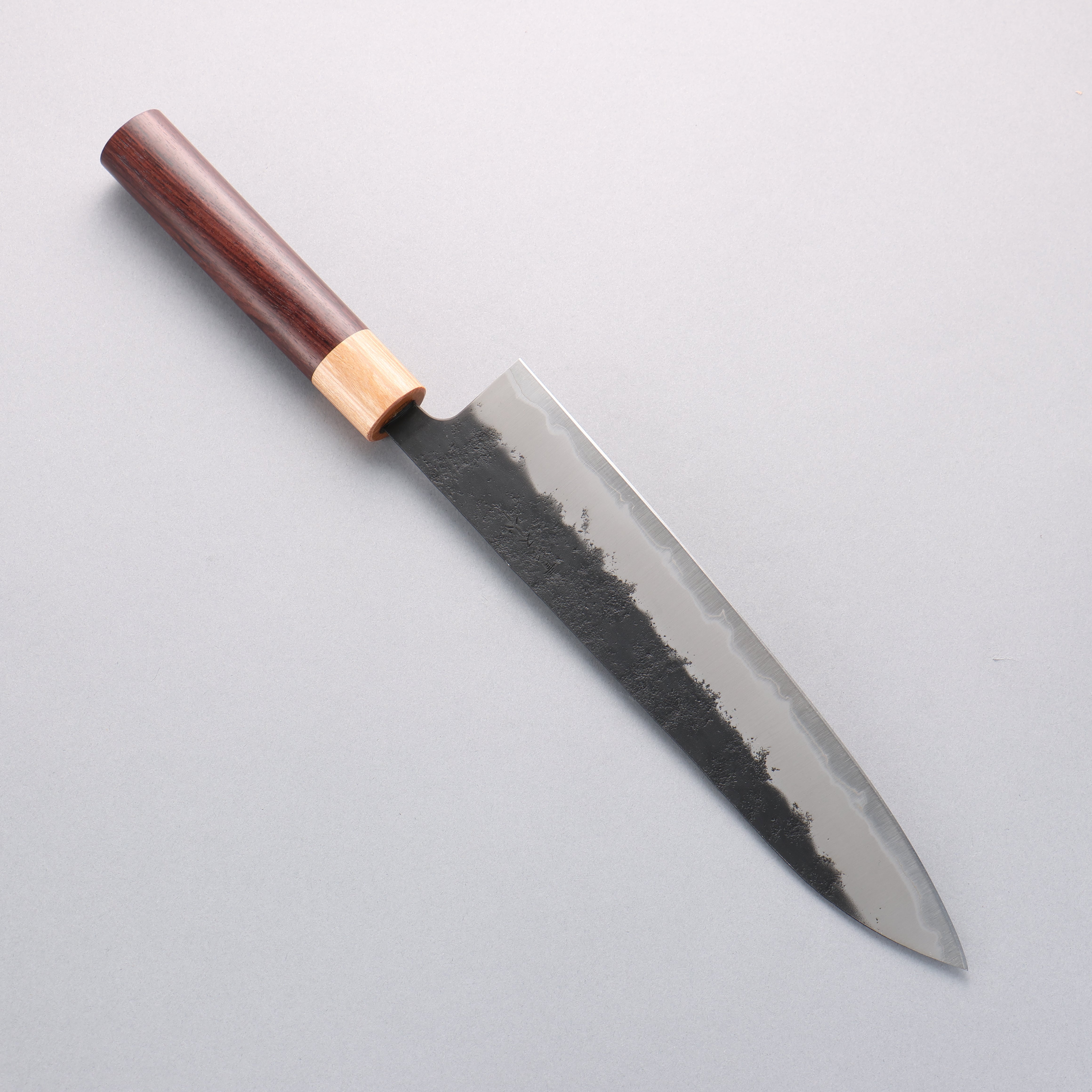 Seisuke Blue Super Black Nashiji Gyuto 240mm Rosewood (Ferrule: White Pakka Wood) Handle - Japanny - Best Japanese Knife