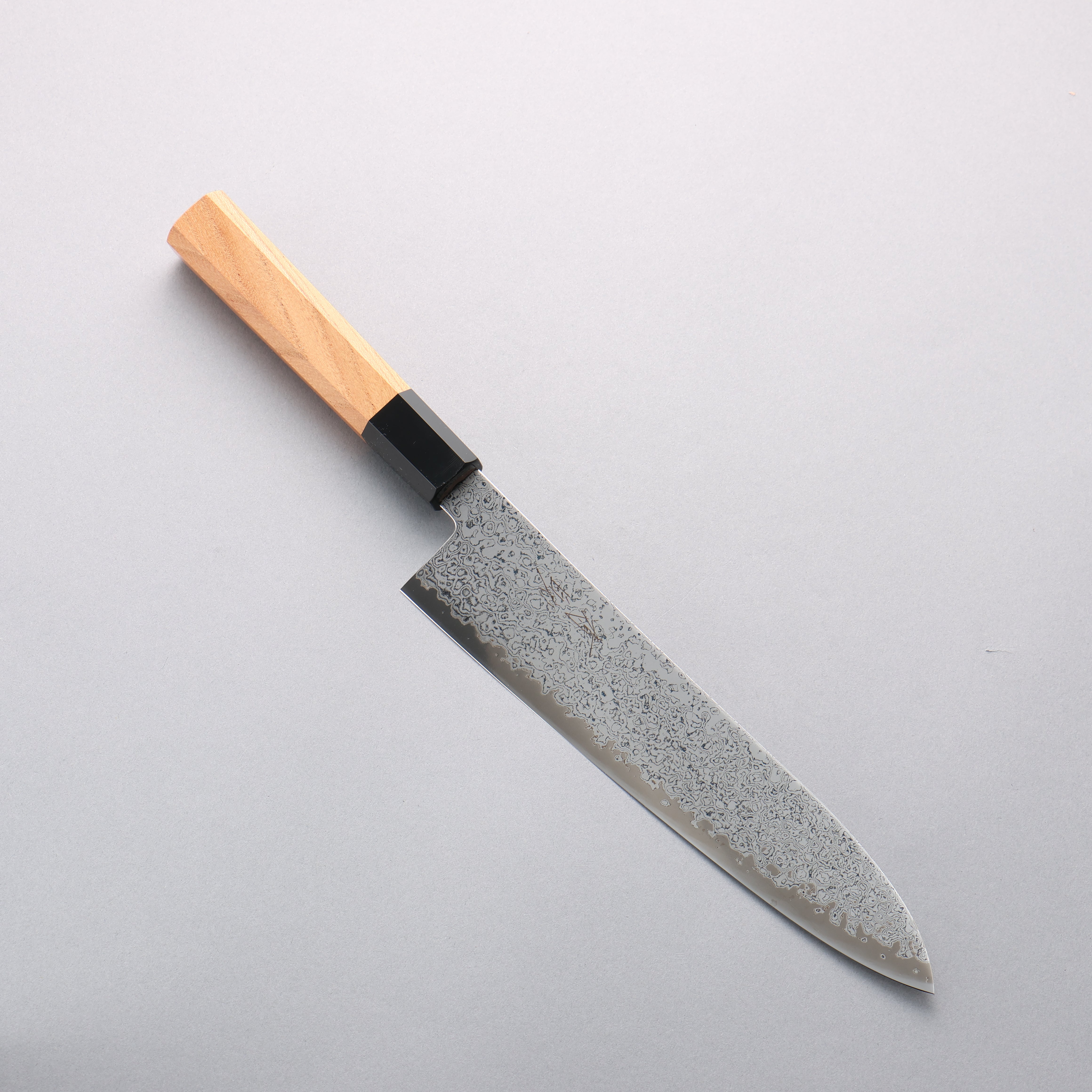 Seisuke VG10 Damascus Migaki Finished Gyuto 210mm Keyaki (Japanese Elm) Handle - Japanny - Best Japanese Knife