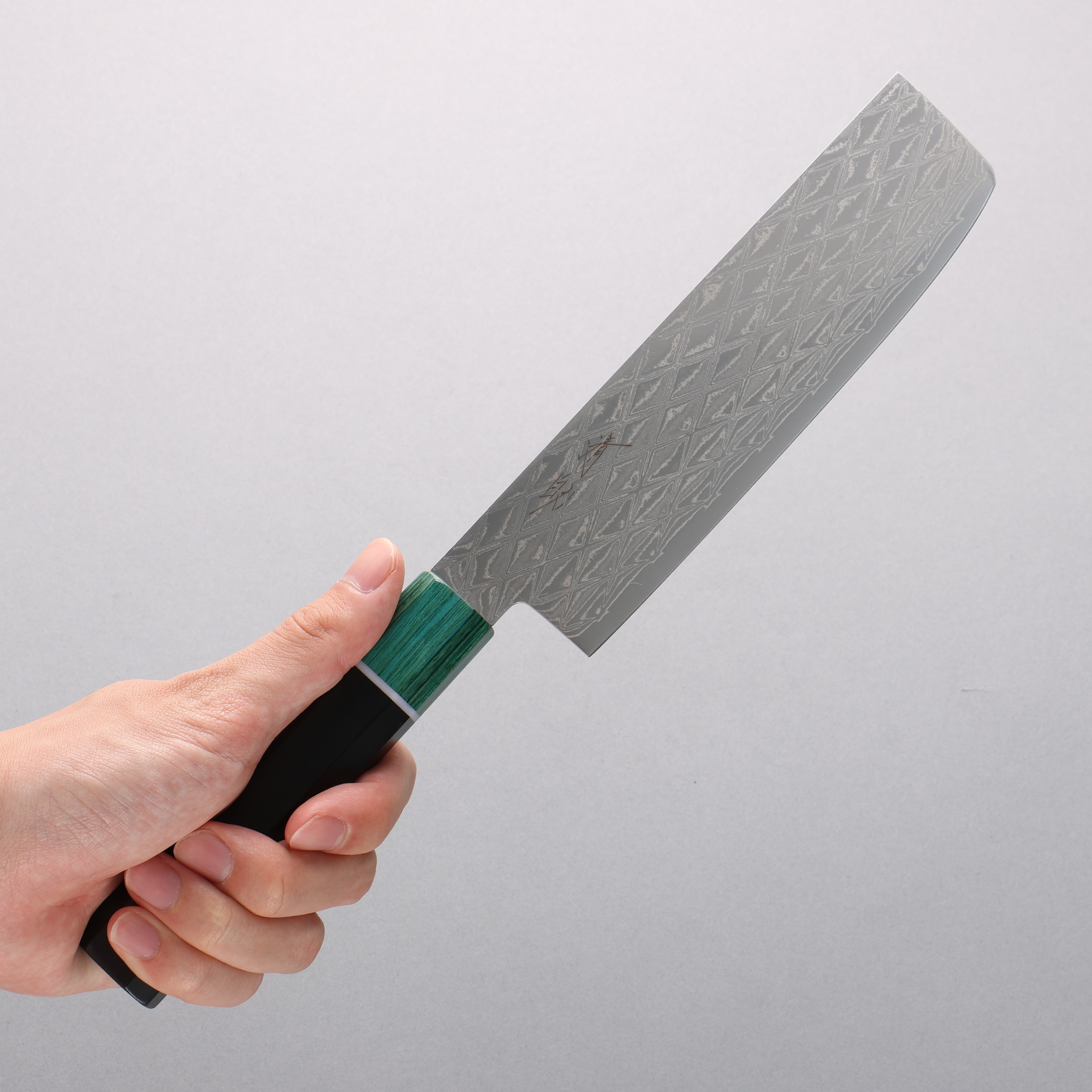 Seisuke AUS10 Mirror Crossed Usuba 160mm Black Pakka wood(ferrule: Green Pakka wood) Handle - Japanny - Best Japanese Knife