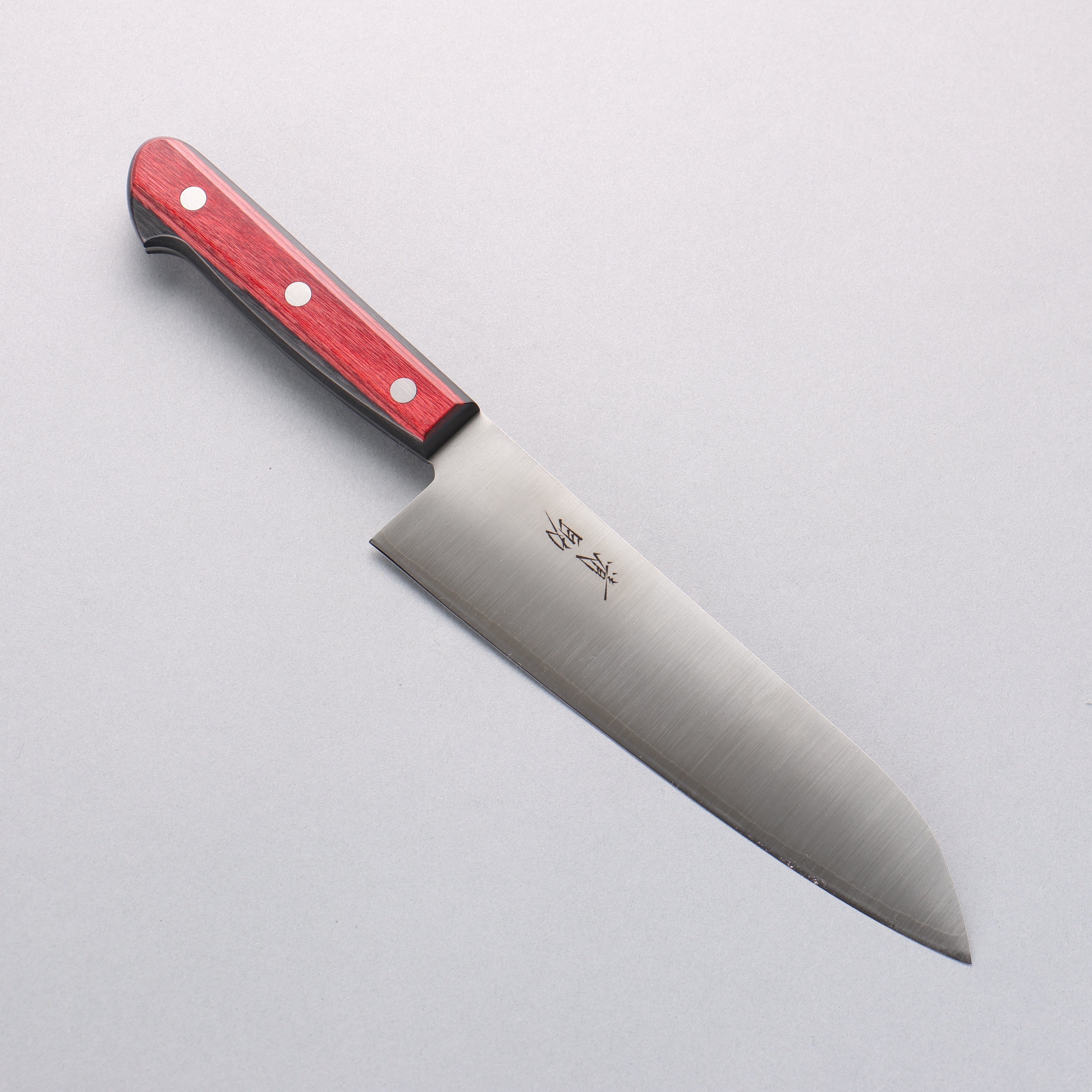 Seisuke SLD Migaki Polish Finish Santoku 180mm Red Pakka wood Handle - Japanny - Best Japanese Knife